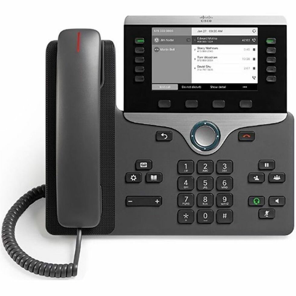 Cisco 8811 IP Phone - Refurbished - Corded - Corded - Wall Mountable, Tabletop - Charcoal - 5 x Total Line - VoIP - 2 x Network (RJ-45) - PoE Ports