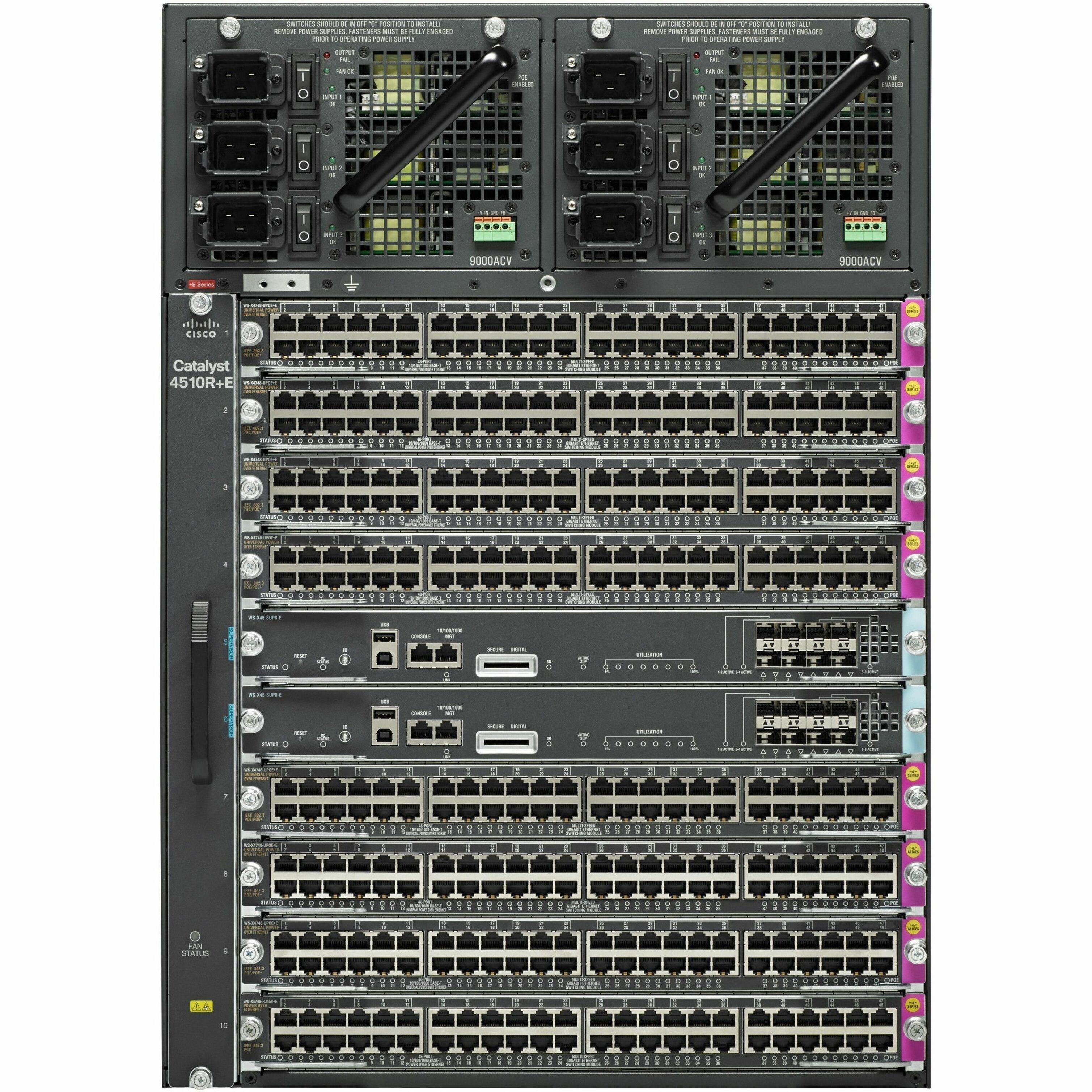 Cisco Catalyst 4510R+E Switch Chassis - 2 Layer Supported - 14U - Rack-mountable - Lifetime Limited Warranty