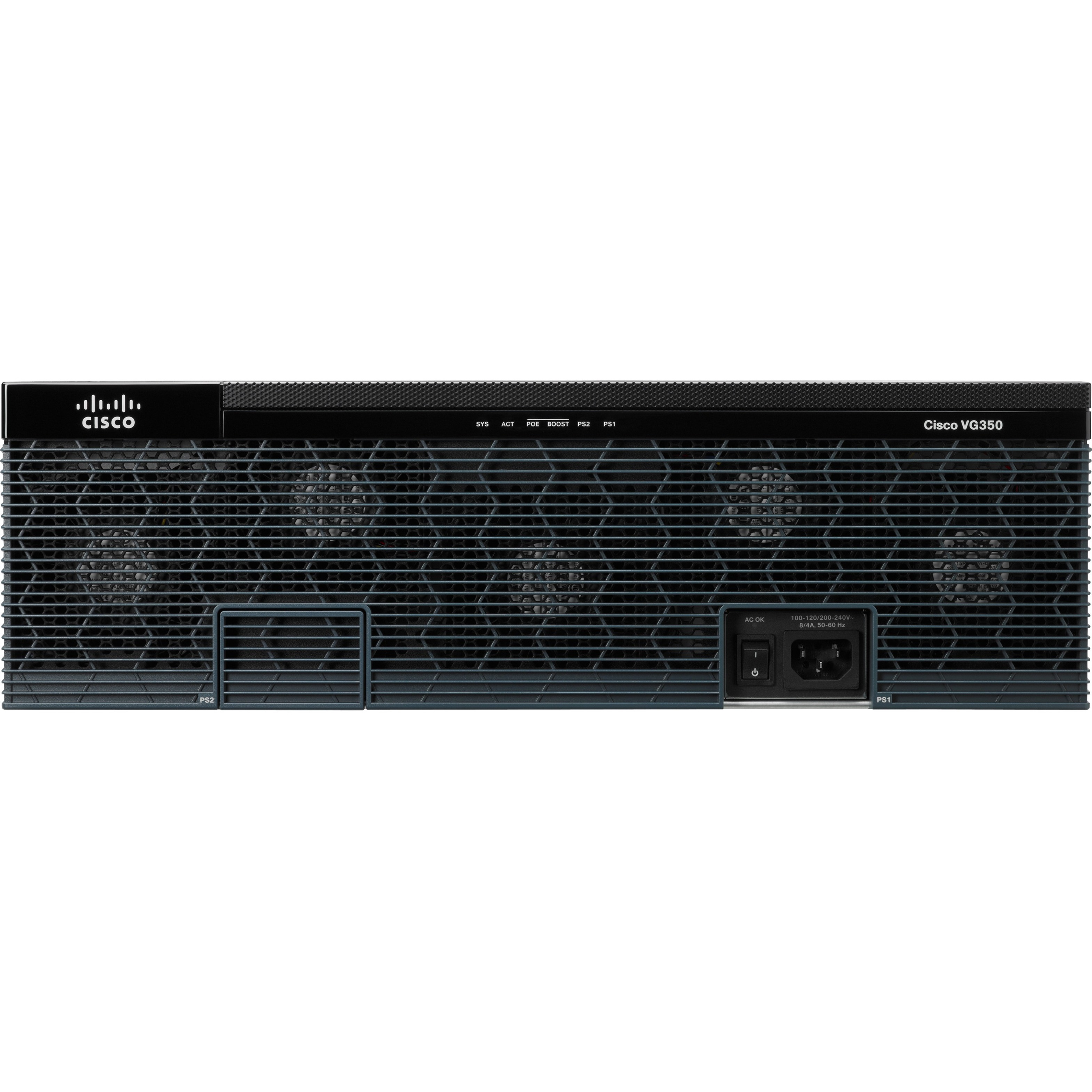 Cisco VG350 High Density Voice over IP Analog Gateway - Refurbished - 2 x RJ-45 - USB - Management Port - Gigabit Ethernet - 4 x Expansion Slots - 3U High - Rack-mountable