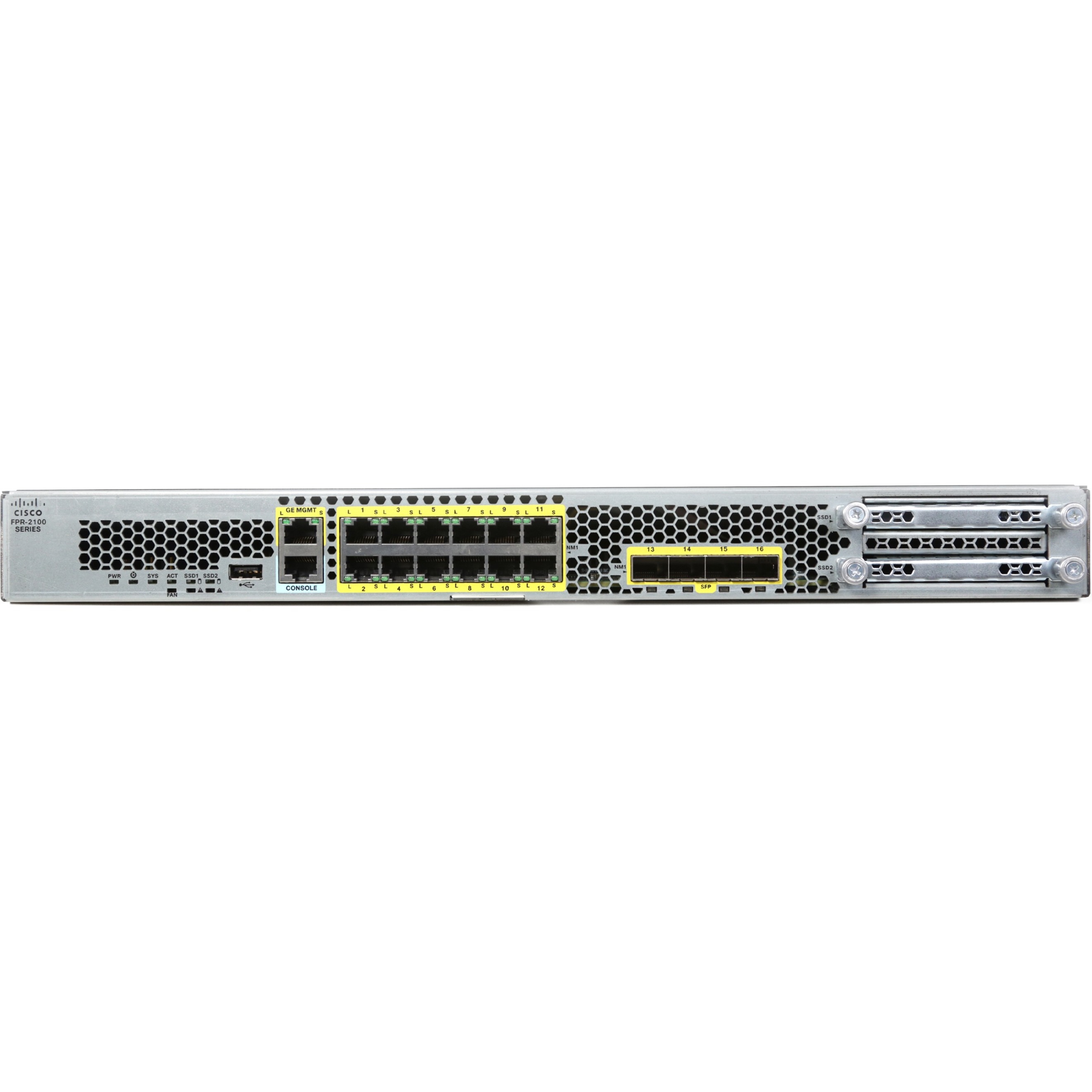 Cisco Firepower 2120 Network Security/Firewall Appliance - 12 Port - 1000Base-T, 1000Base-X - Gigabit Ethernet - 6 Gbit/s Firewall Throughput - 3500 VPN - 12 x RJ-45 - 4 Total Expansion Slots - 50 Hz,