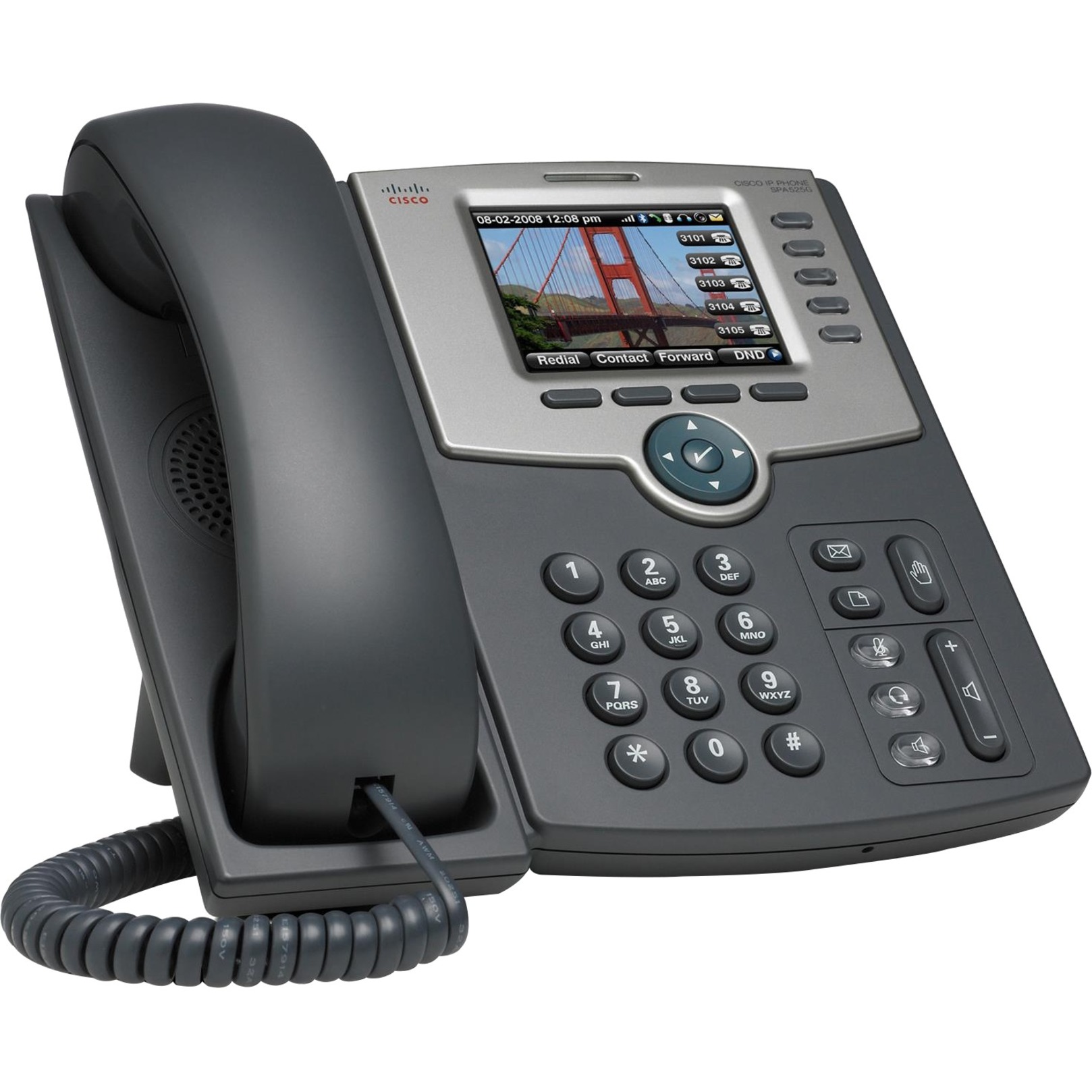 Cisco SPA525G2 IP Phone - Refurbished - Dark Gray, Silver - 5 x Total Line - VoIPNetwork (RJ-45) - PoE Ports