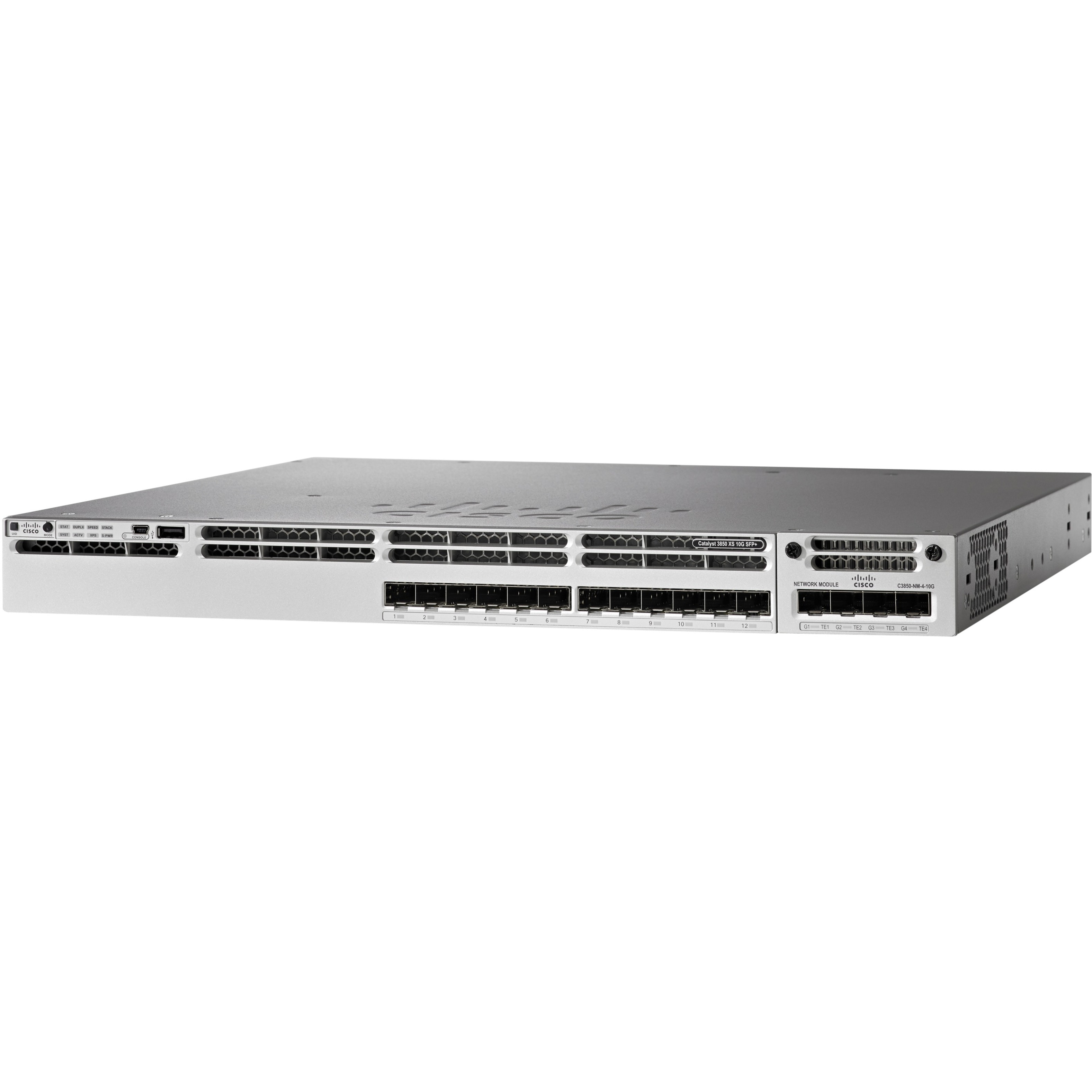 Cisco Catalyst WS-C3850-16XS Ethernet Switch - Manageable - 10 Gigabit Ethernet - 10GBase-X - Refurbished - 3 Layer Supported - Optical Fiber - 1U - Rack-mountable