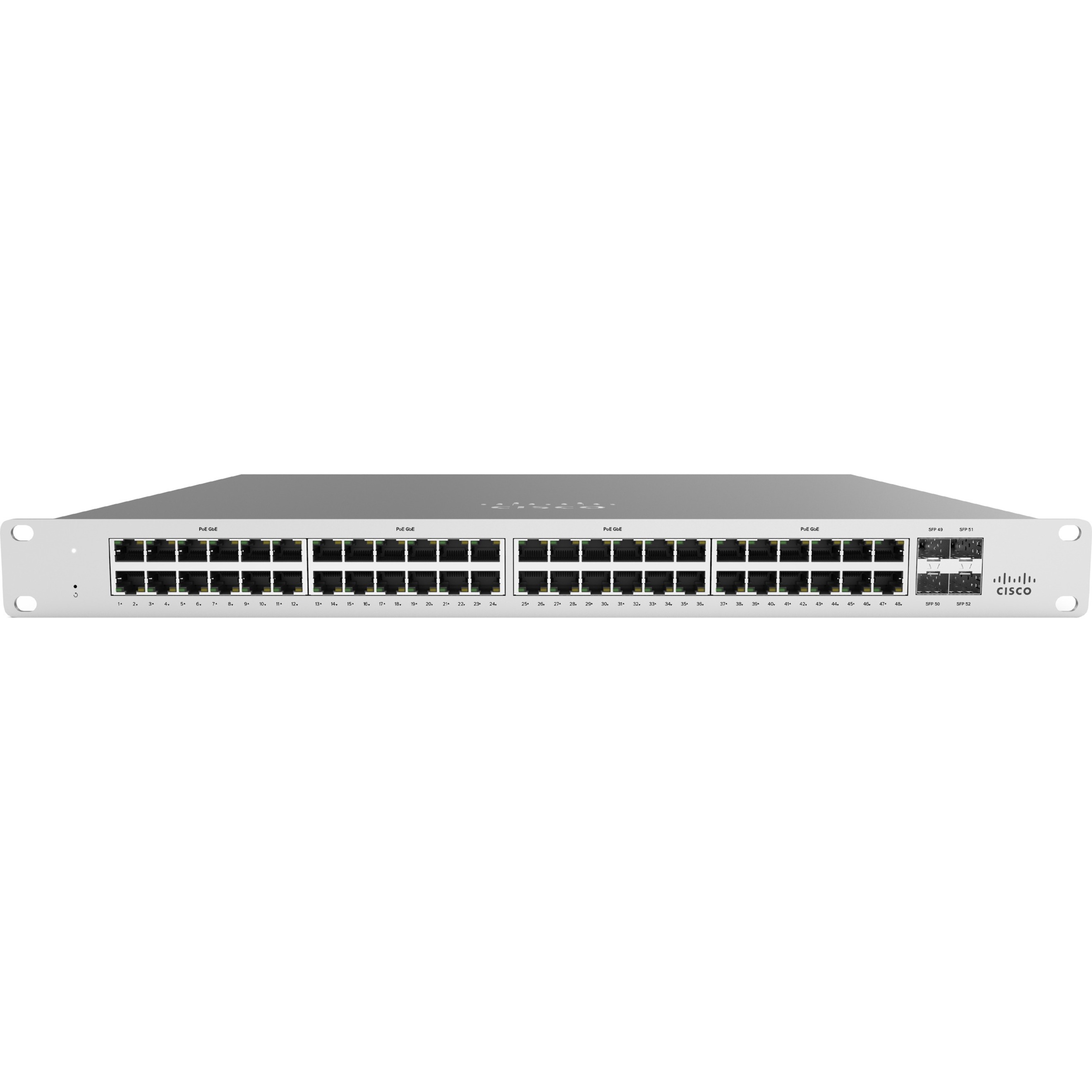 Cisco Meraki MS120-48LP Ethernet Switch - 48 Ports - Manageable - Gigabit Ethernet - 10/100/1000Base-T - 2 Layer Supported - Modular - 4 SFP Slots - 477 W Power Consumption - Twisted Pair, Optical Fib
