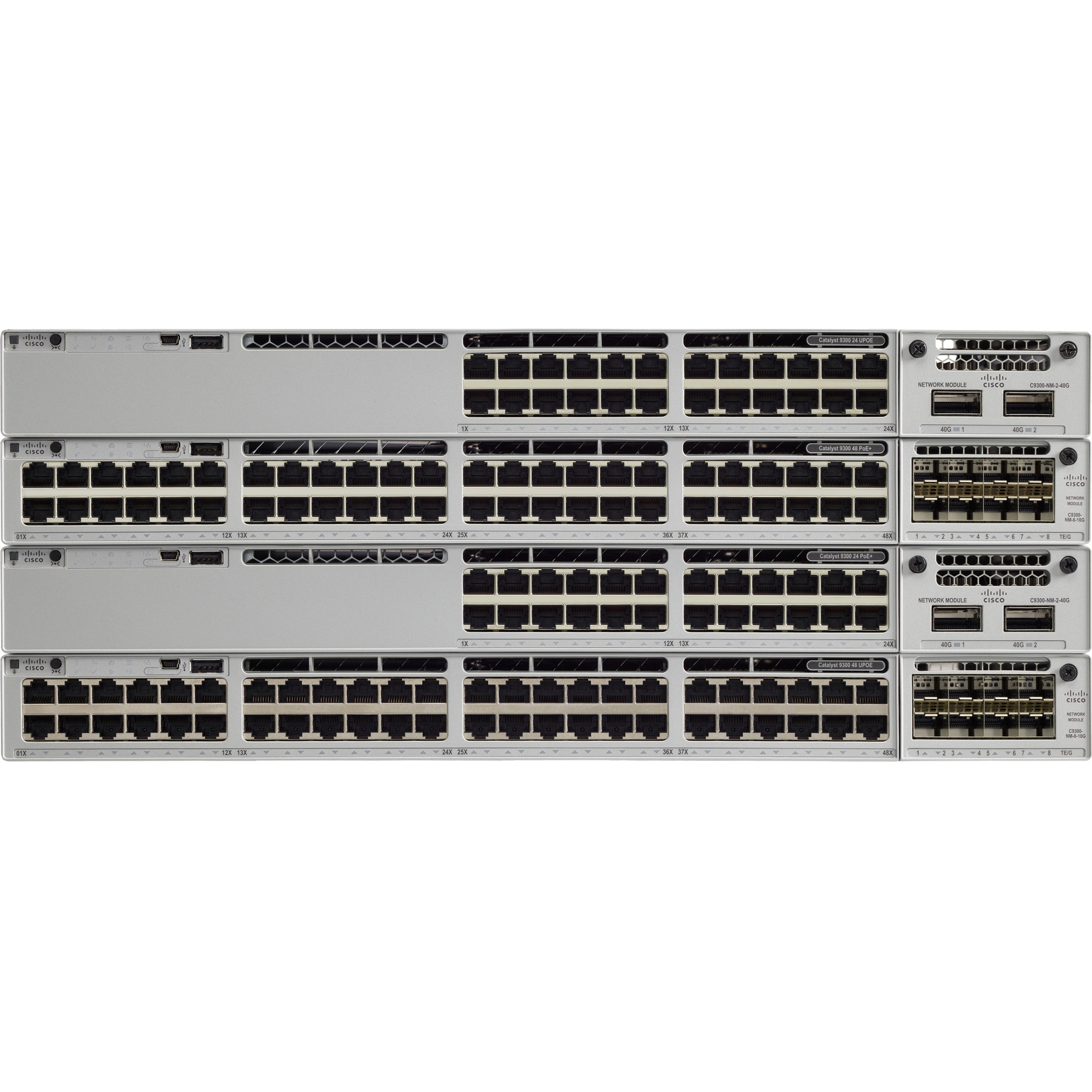 Cisco Catalyst C9300-48P Ethernet Switch - 48 Ports - Manageable - Gigabit Ethernet - 10/100/1000Base-T - 2 Layer Supported - 715 W Power Consumption - Twisted Pair - 1U - Rack-mountable - Lifetime Li