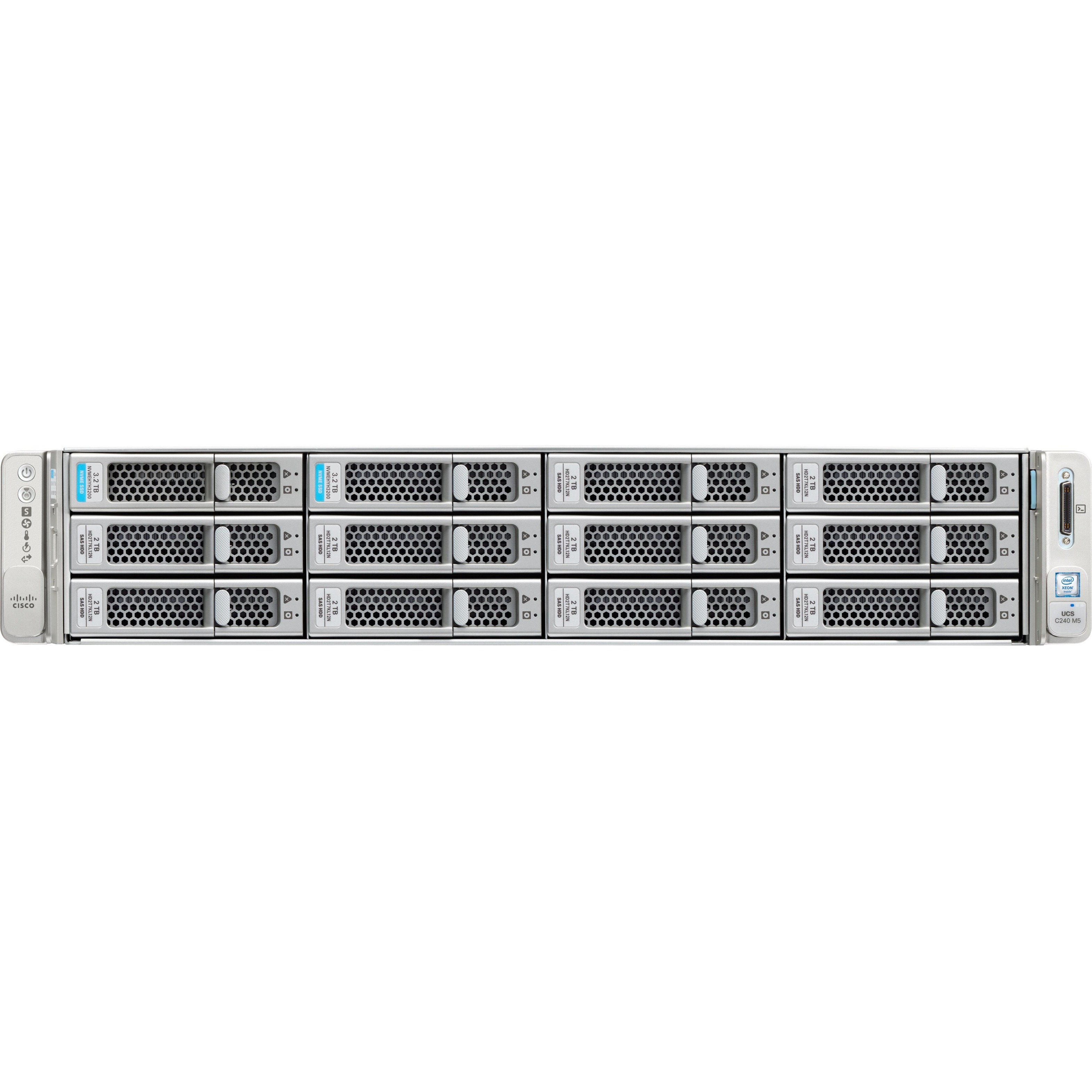 Cisco C240 M5 2U Rack Server - 2 Xeon Silver 4114 2.20 GHz - 96 GB RAM - 12Gb/s SAS Controller - 2 Processor Support - 3 TB RAM Support - DDR4 SDRAM Up to 8 MB Graphic Card - 10 Gigabit Ethernet - 12 