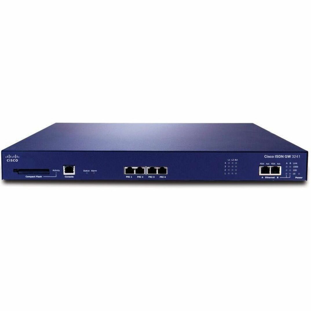 Cisco TelePresence ISDN GW 3241 Router - Refurbished - 2 Ports - 2 RJ-45 Port(s) - Management Port - Gigabit Ethernet - 1U - Rack-mountable, Standalone - 90 Day