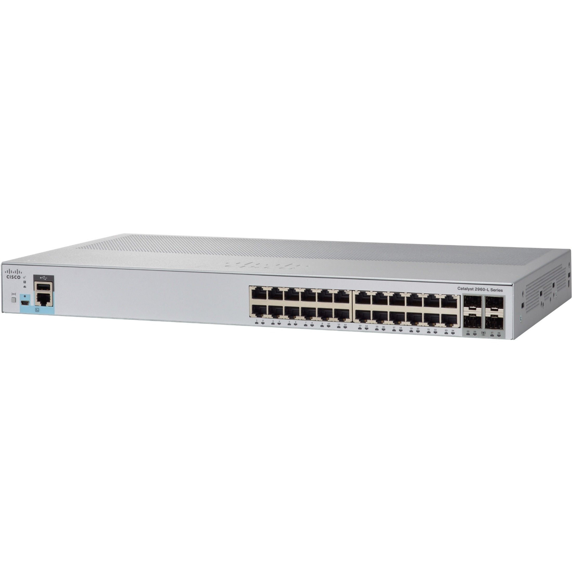 Cisco Catalyst WS-C2960L-24TS-LL Ethernet Switch - 24 Ports - Manageable - Gigabit Ethernet - 1000Base-X, 10/100/1000Base-TX - Refurbished - 4 Layer Supported - Modular - 4 SFP Slots - 60 W Power Cons