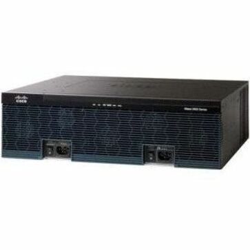 Cisco 3945 Router - Refurbished - 3 Ports - 3 RJ-45 Port(s) - Management Port - 15 EHWIC Slots, PVDM Slots, SFP (mini-GBIC) Slots, ISM Slots - 1 GB - Gigabit Ethernet - 3U - Rack-mountable, Desktop, W