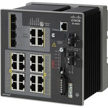 Cisco IE-4000-4GC4GP4G-E Layer 3 Switch - 12 Ports - Manageable - Gigabit Ethernet - 10/100/1000Base-TX, 1000Base-X - Refurbished - 3 Layer Supported - 4 SFP Slots - 40 W Power Consumption - Optical F