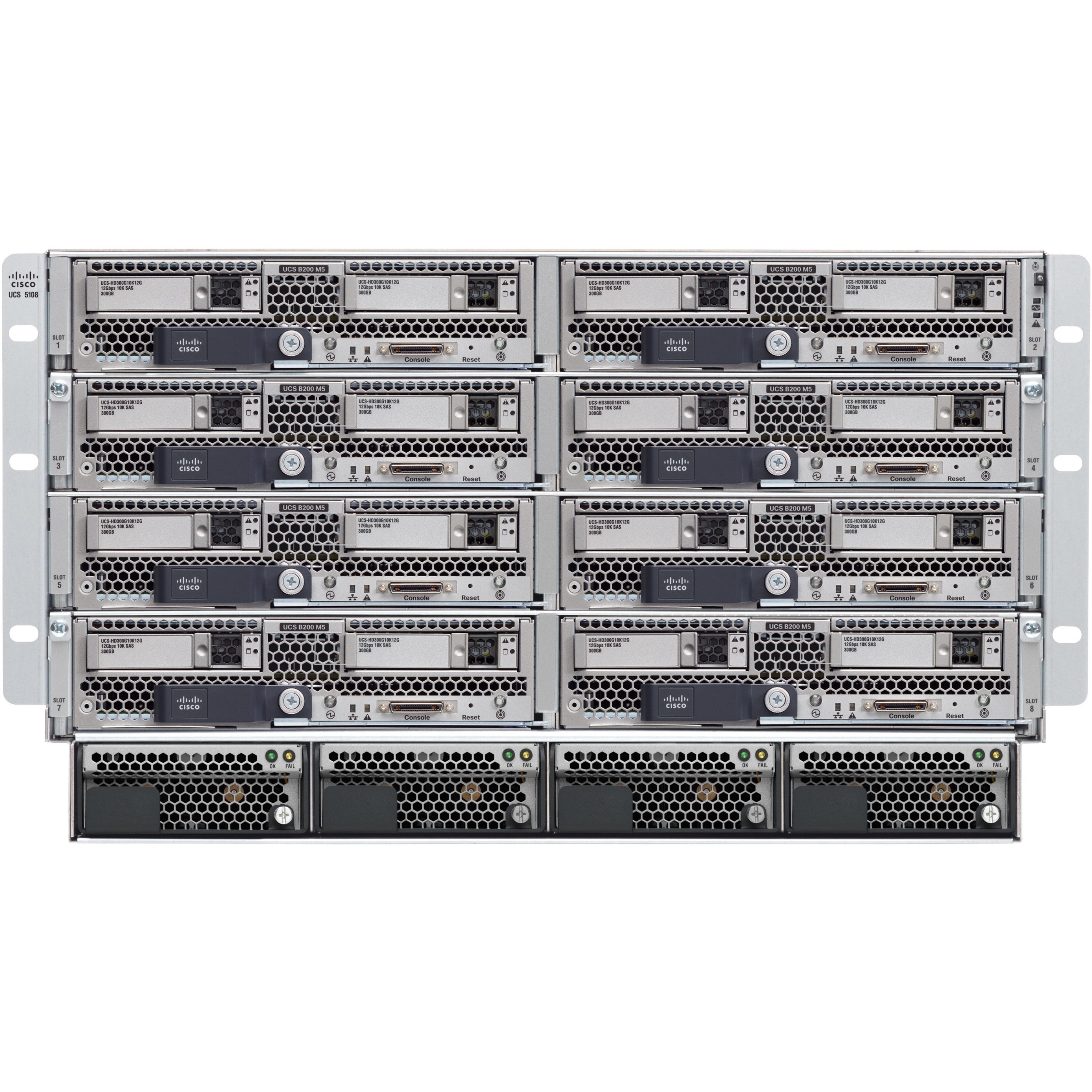 Cisco UCS 5108 Blade Server Case - Refurbished - Rack-mountable - 6U - 2 x Bay - 4 x 2500 W - Power Supply Installed