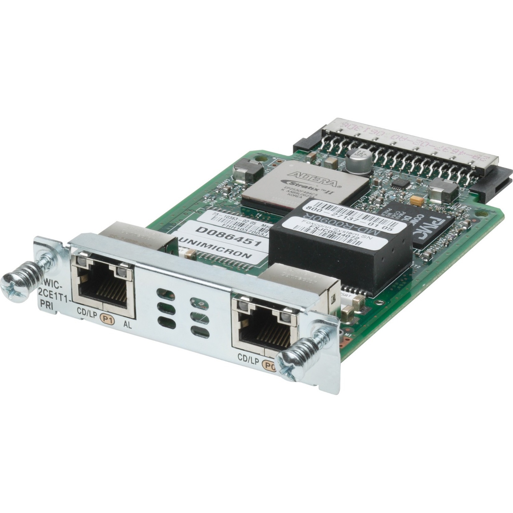 Cisco 2 Port Multi-Flex Trunk Voice/Channelized Data T1/E1 Module - For Voice, Wide Area Network - 2 x T1/E1 WAN