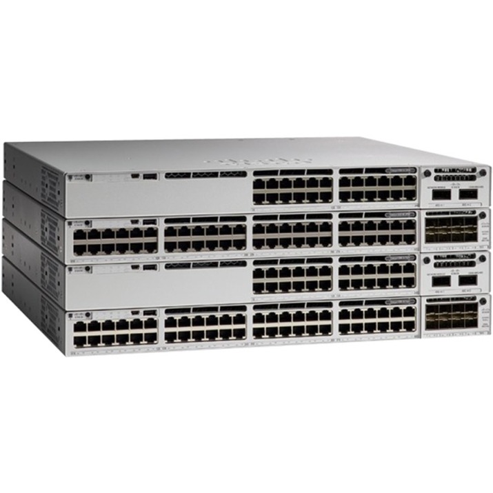 Cisco Catalyst 9300-48P-E Switch - 48 Ports - Manageable - Gigabit Ethernet - 10/100/1000Base-T - 2 Layer Supported - Twisted Pair - Rack-mountable - Lifetime Limited Warranty