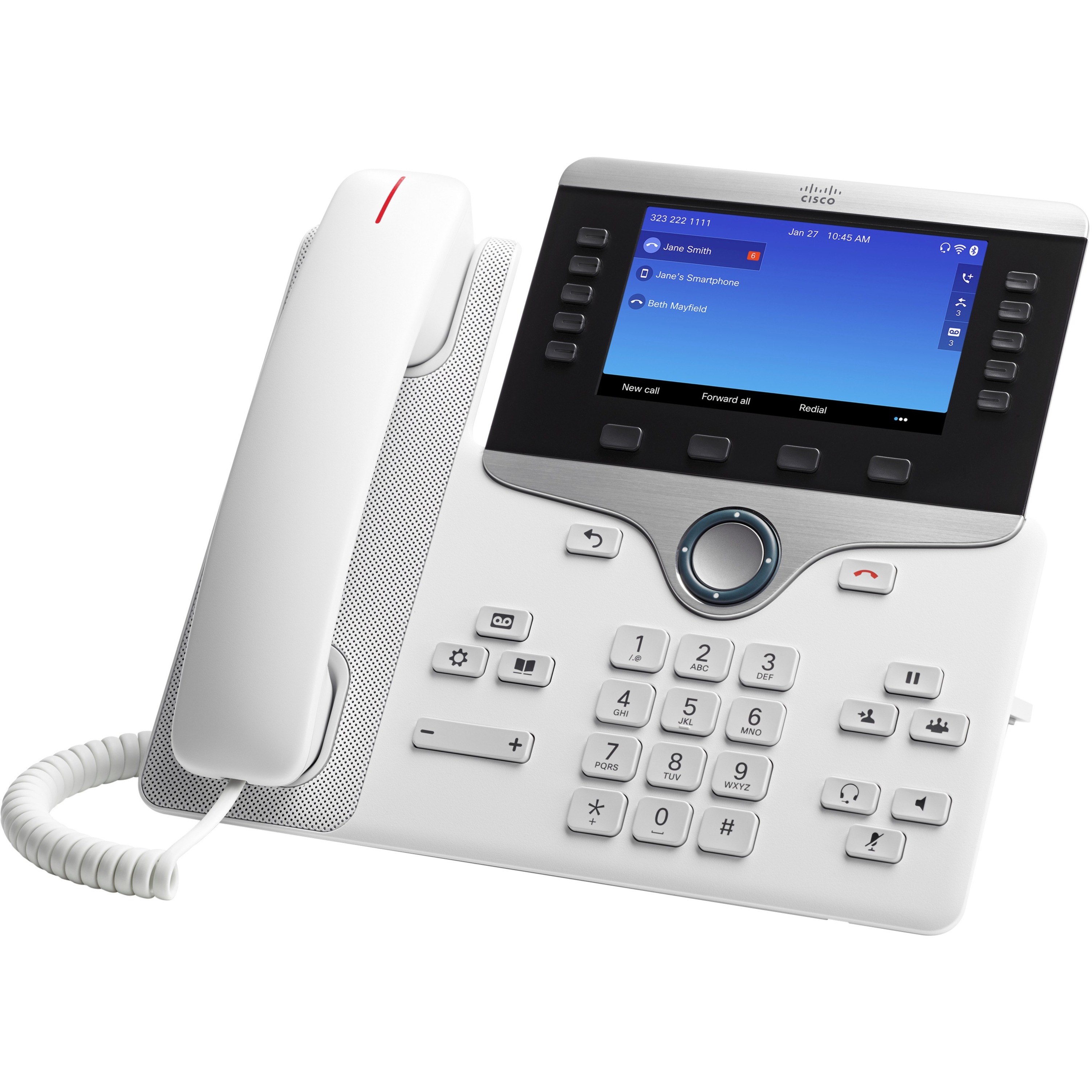 Cisco 8861 IP Phone - Refurbished - Corded - Corded - Wall Mountable, Desktop - White - VoIP - Enhanced User Connect License, Unified Communications Manager Express - 2 x Network (RJ-45) - PoE Ports