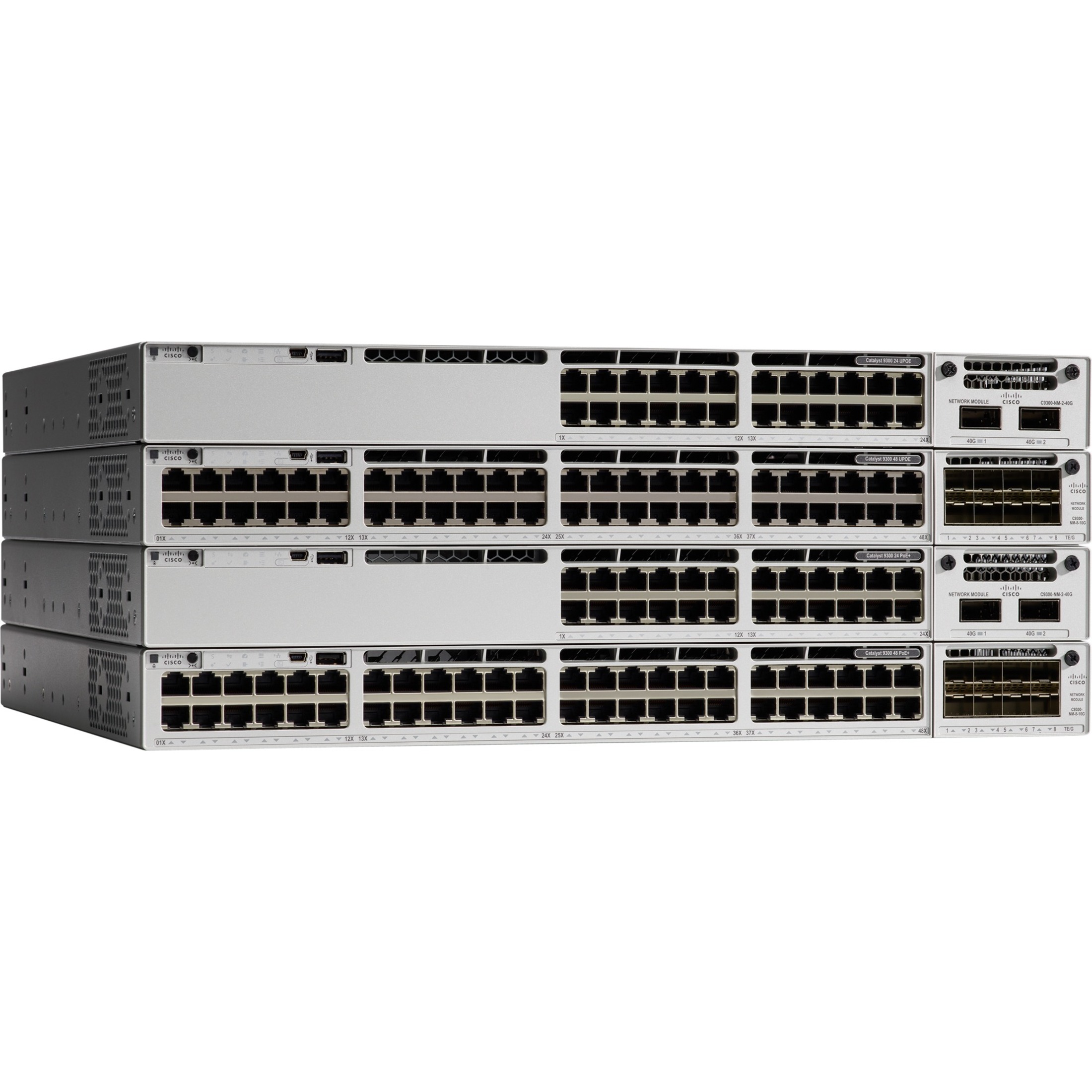 Cisco Catalyst 9300 24-port PoE+, Network Essentials - 24 Ports - Manageable - Gigabit Ethernet - 10/100/1000Base-T - Refurbished - 2 Layer Supported - 715 W Power Consumption - Twisted Pair - Rack-mo