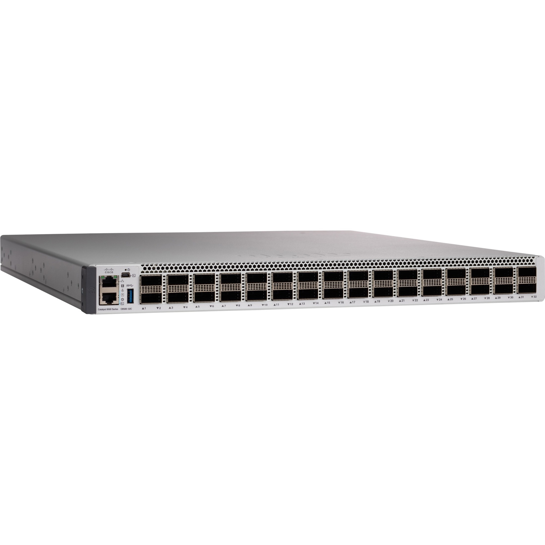 Cisco Catalyst 9500 Series high performance 32-port 100G switch, NW Adv. License - Manageable - 100 Gigabit Ethernet - 100GBase-X - 3 Layer Supported - Modular - 1600 W Power Consumption - Optical Fib