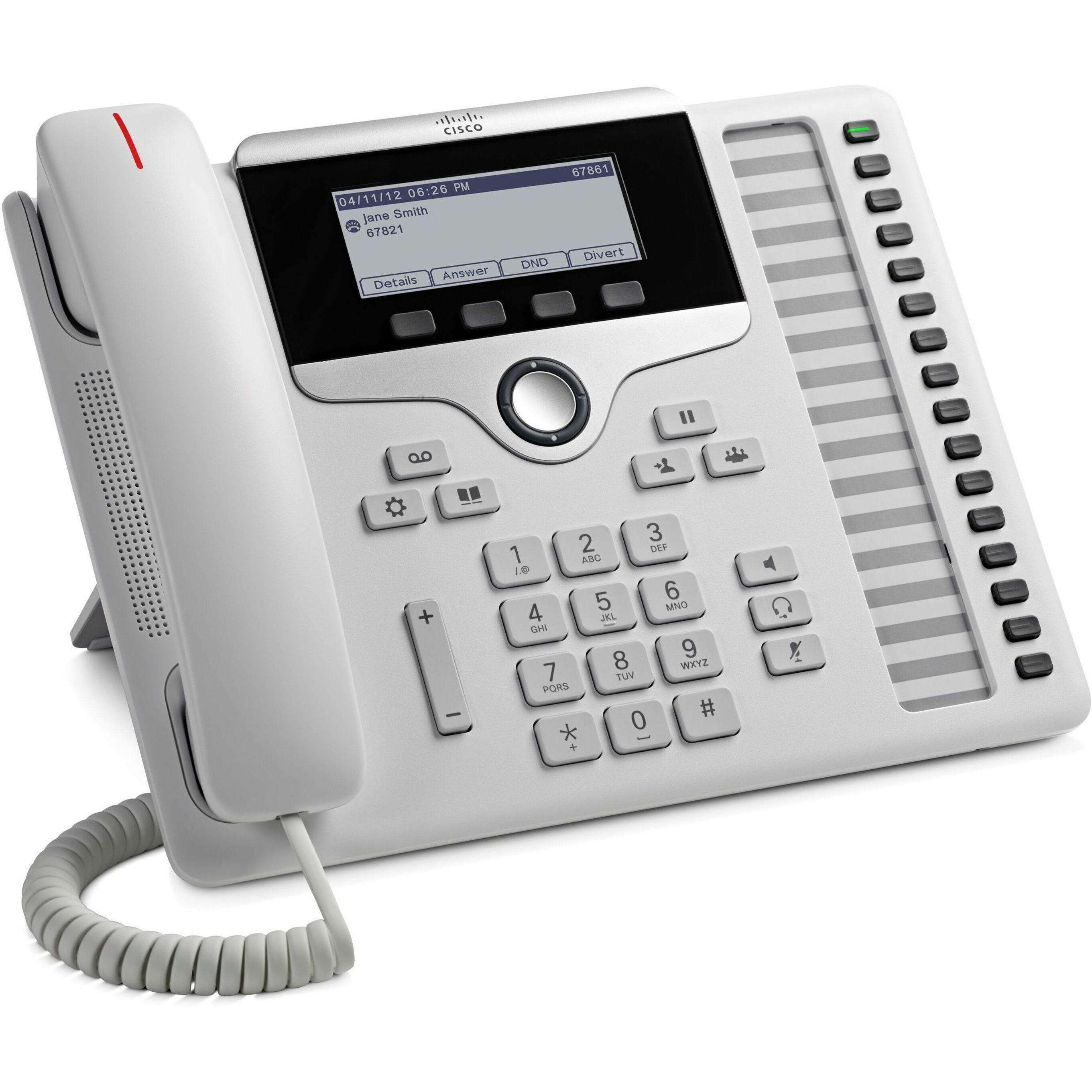 Cisco 7861 IP Phone - Refurbished - Corded - Wall Mountable - White - 16 x Total Line - VoIP - 2 x Network (RJ-45) - PoE Ports