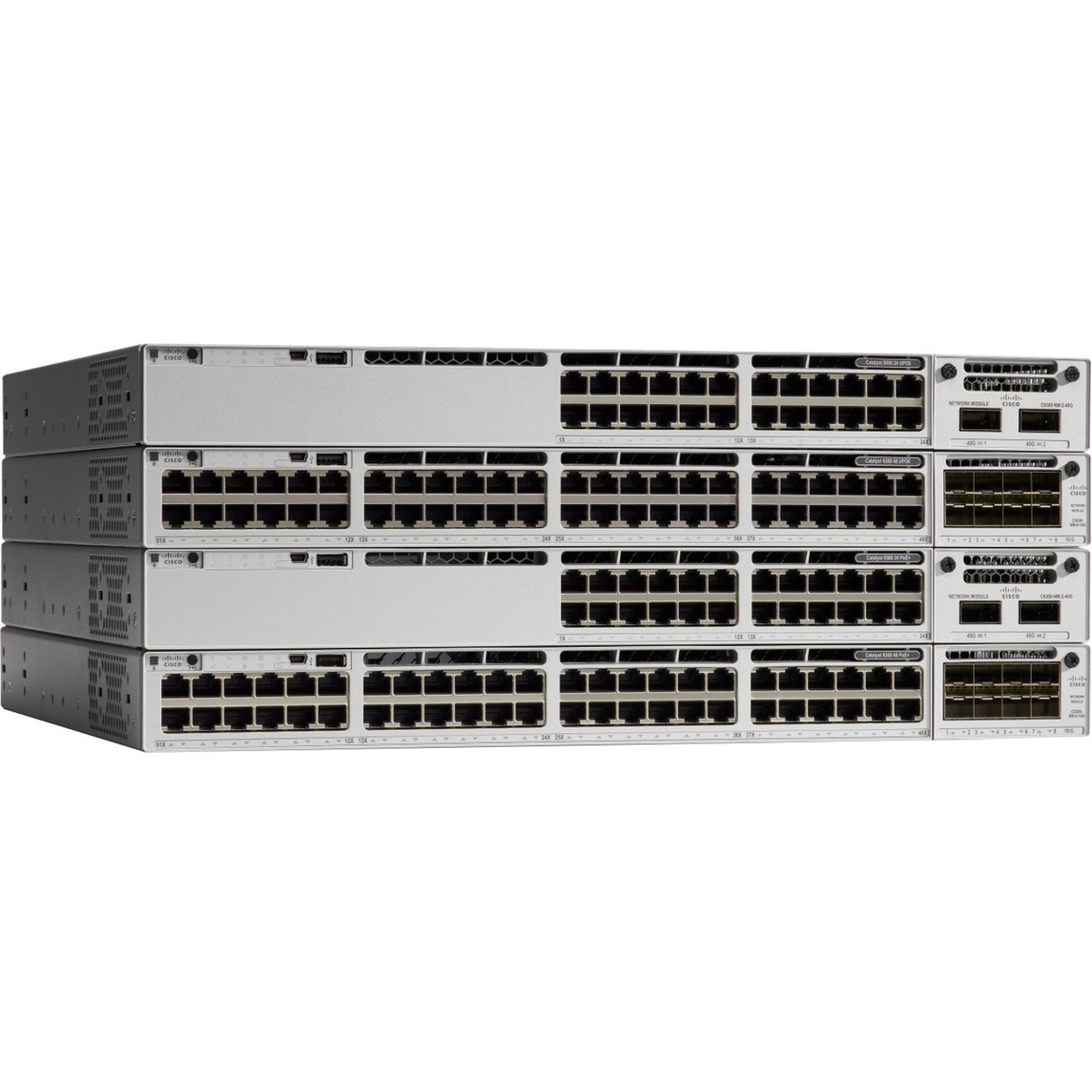 Cisco Catalyst C9300-48P Ethernet Switch - 48 Ports - Manageable - Gigabit Ethernet - 10/100/1000Base-T - 3 Layer Supported - Modular - 715 W Power Consumption - Twisted Pair - Rack-mountable - Lifeti