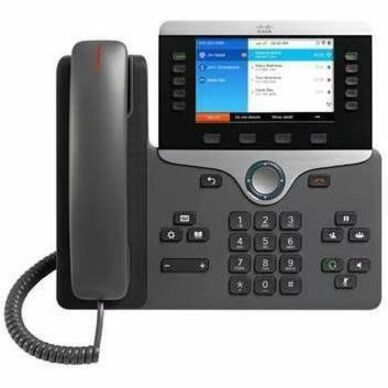 Cisco 8861 IP Phone - Refurbished - Corded - Corded/Cordless - Bluetooth, Wi-Fi - Wall Mountable, Tabletop - Charcoal - VoIP - IEEE 802.11a/b/g/n/ac - 2 x Network (RJ-45) - PoE Ports