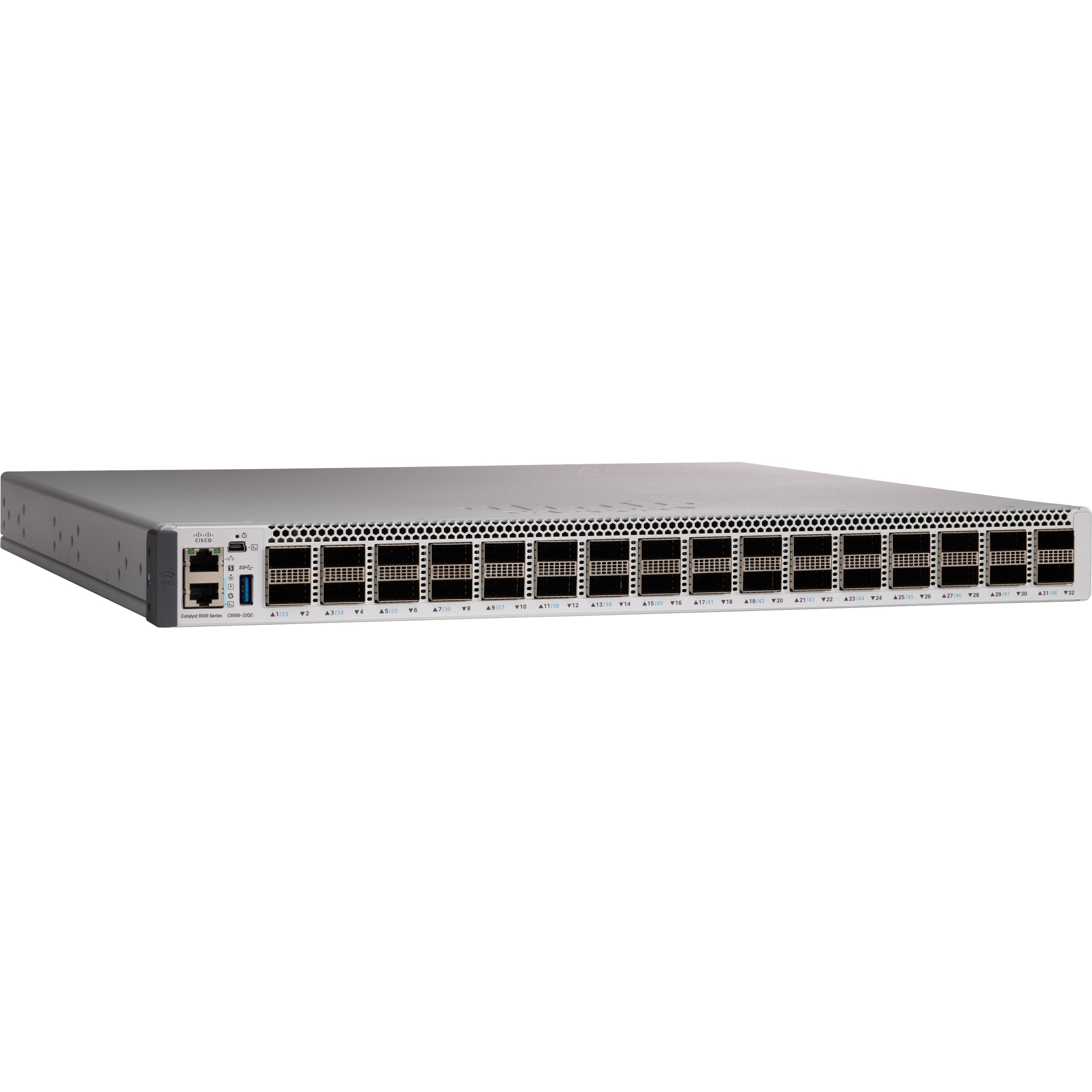 Cisco Catalyst C9500-32QC Layer 3 Switch - Manageable - 40 Gigabit Ethernet - 40GBase-X - 3 Layer Supported - Modular - 650 W Power Consumption - Optical Fiber - 1U - Rack-mountable - Lifetime Limited
