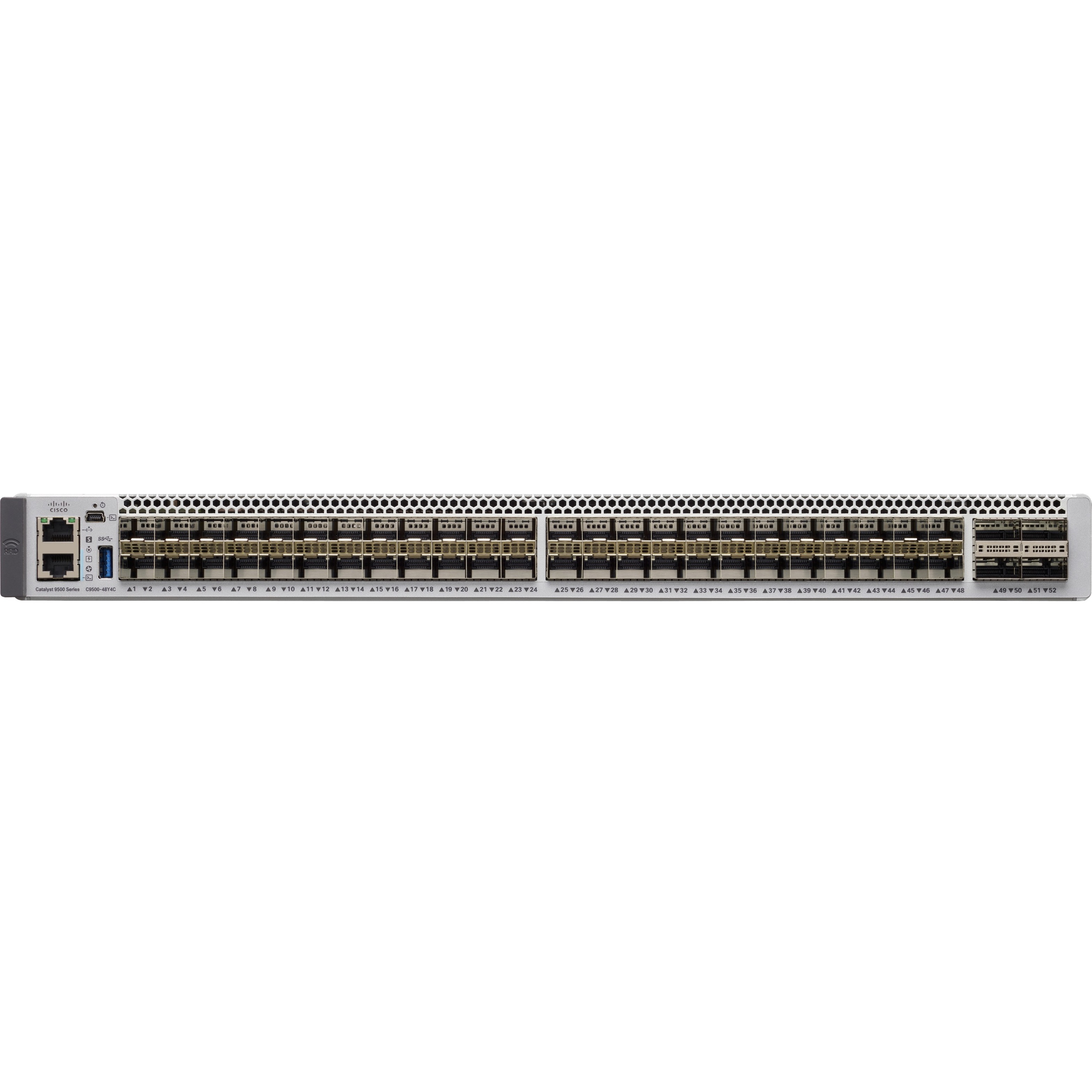 Cisco Catalyst C9500-48Y4C Layer 3 Switch - Manageable - 100 Gigabit Ethernet - 100GBase-X - 3 Layer Supported - Modular - 650 W Power Consumption - Optical Fiber - 1U - Rack-mountable - Lifetime Limi