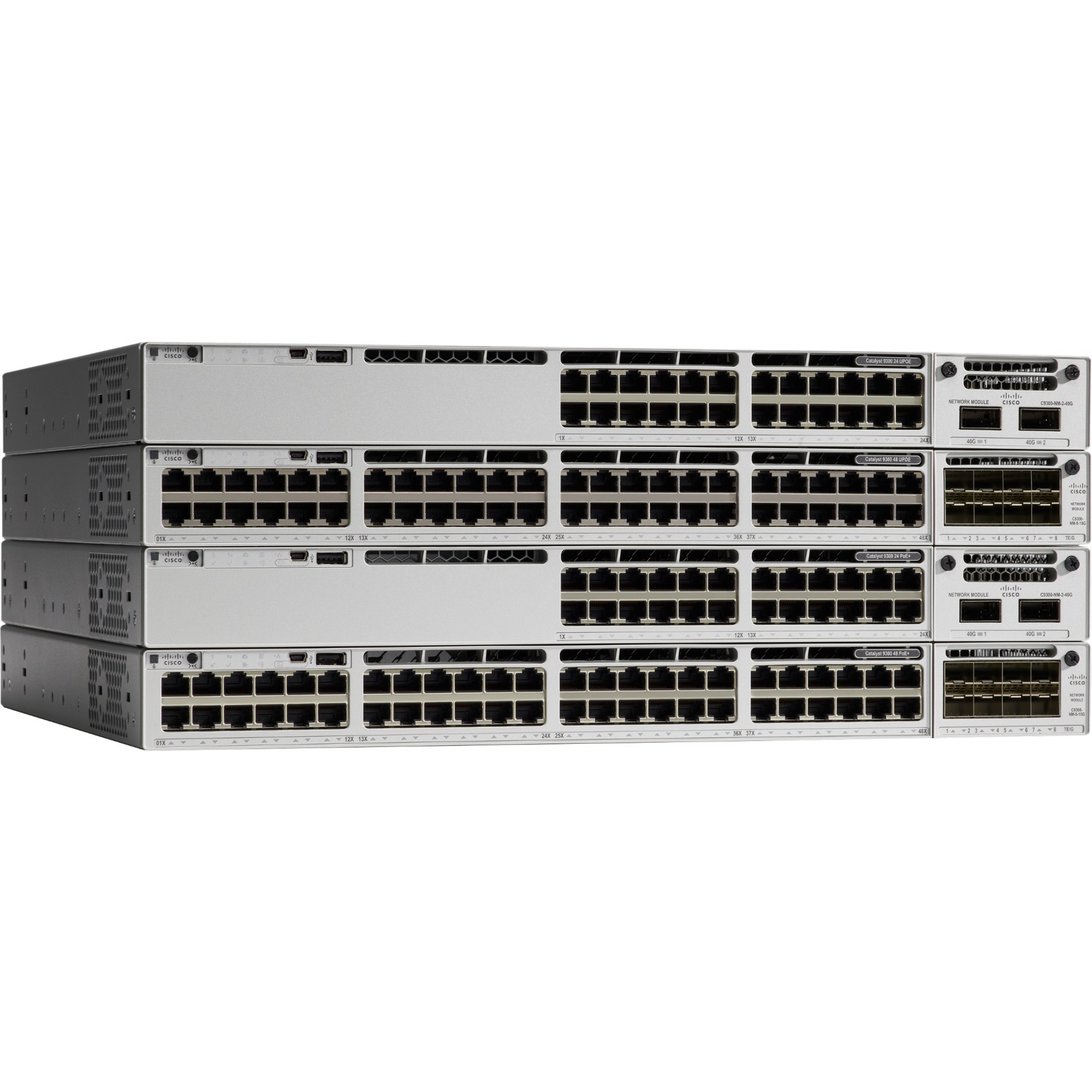 Cisco Catalyst C9300-48UXM Layer 3 Switch - 48 Ports - Manageable - 10 Gigabit Ethernet - 10GBase-T - 3 Layer Supported - Modular - 1100 W Power Consumption - Twisted Pair - Rack-mountable - Lifetime 