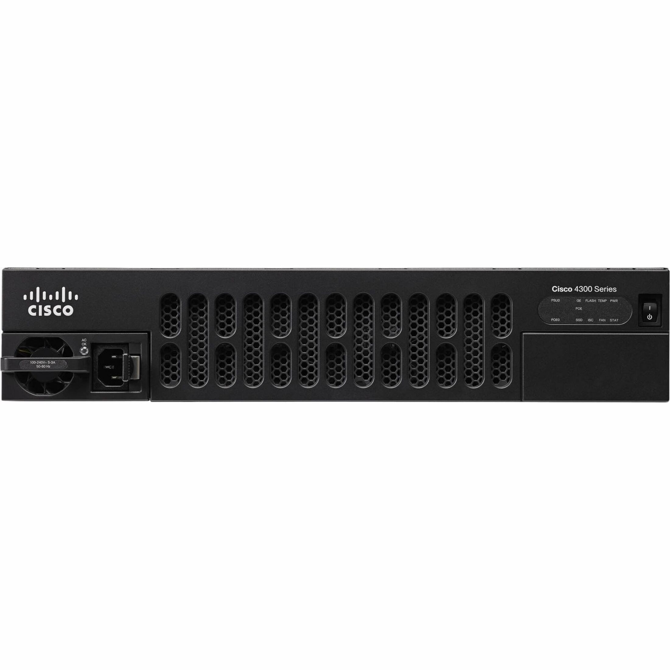 Cisco 4351 Router - Refurbished - 3 Ports - 3 RJ-45 Port(s) - Powerline - Management Port - 10 SFP Slots, Network Interface Module (NIM) Slots, Integrated Services Card (ISC) Slots, Service Module Slo