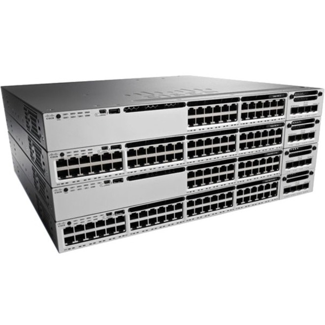 Cisco Catalyst WS-C3850-32XS Layer 3 Switch - Manageable - 10 Gigabit Ethernet - 10GBase-X - Refurbished - 3 Layer Supported - Modular - 715 W Power Consumption - Optical Fiber - 1U - Rack-mountable