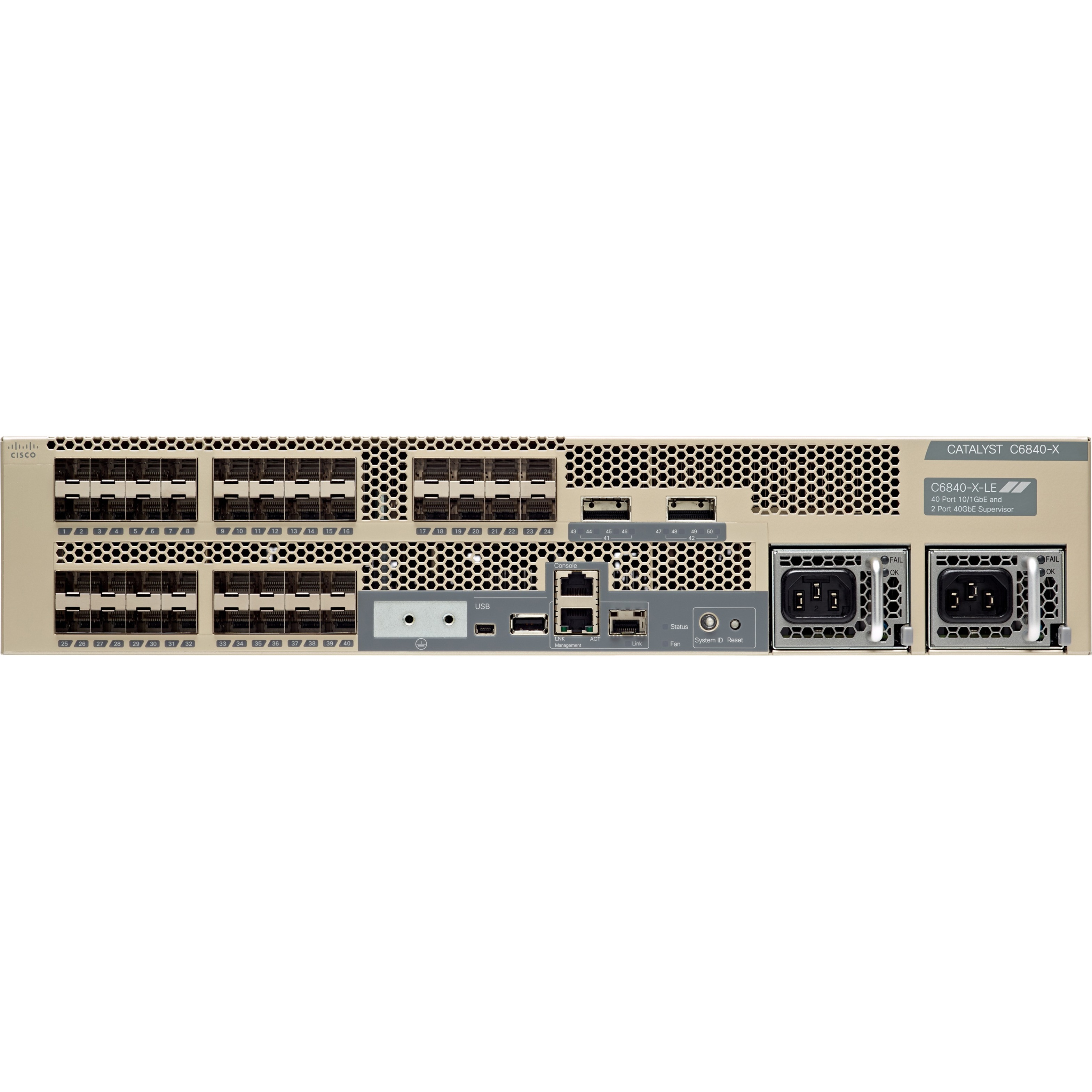 Cisco Catalyst C6840-X-LE-40G Layer 3 Switch - Manageable - 10 Gigabit Ethernet, 40 Gigabit Ethernet - 10GBase-X, 40GBase-X - Refurbished - 3 Layer Supported - Modular - Optical Fiber - 2U - Rack-moun