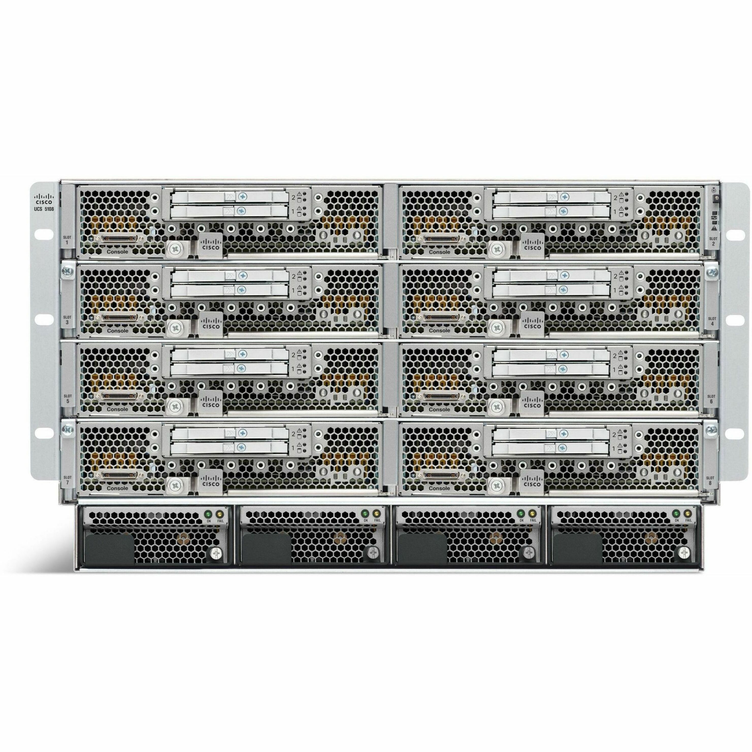 Cisco UCS SP Select 5108 AC2 Chassis w/2208 IO (TAA Compliant) - Refurbished - Rack-mountable - 6U - 2 x Bay - 4 x 2500 W - Power Supply Installed - 8 x Fan(s) Supported - TAA Compliant