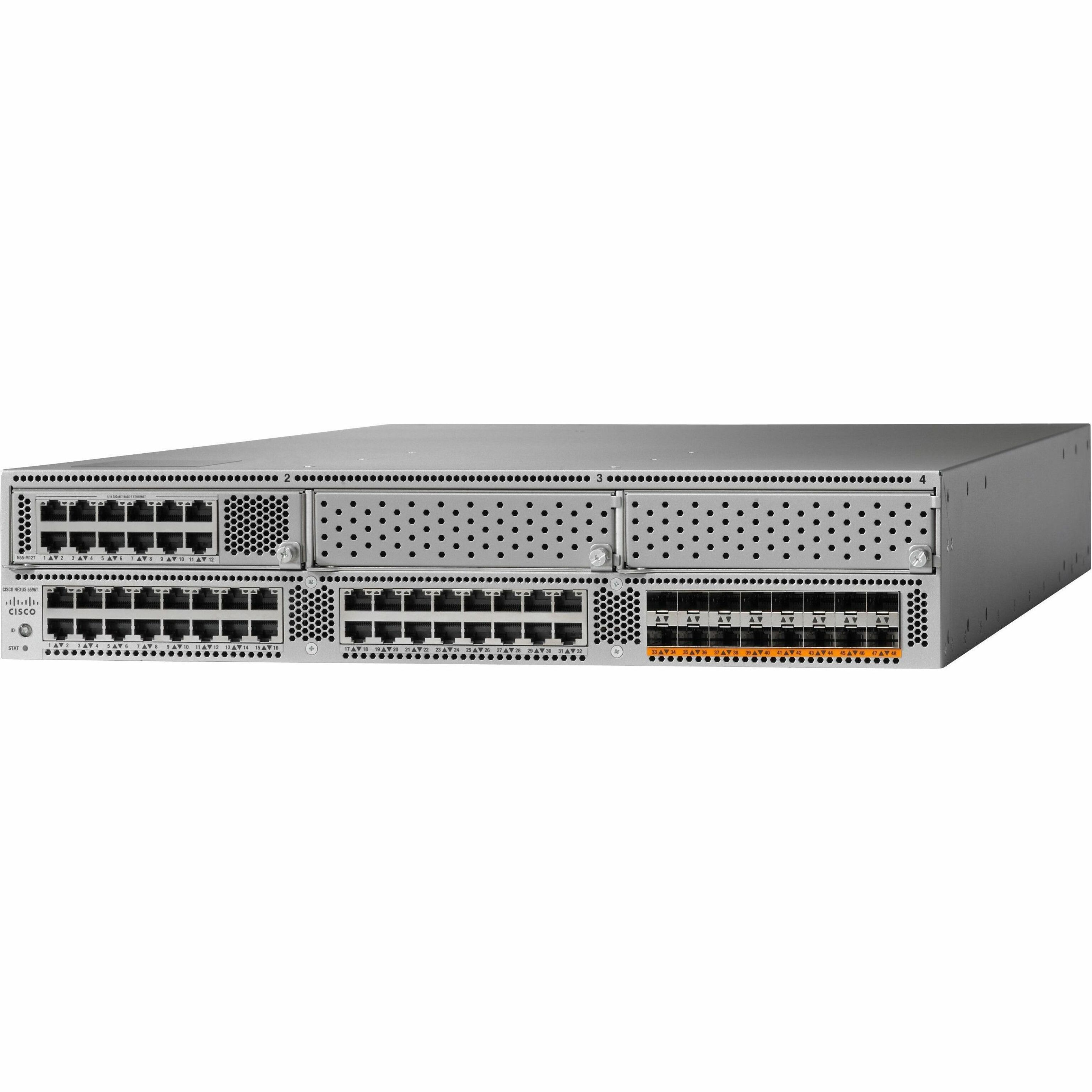 Cisco Nexus 5596T Layer 3 Switch - 32 Ports - Manageable - 10 Gigabit Ethernet - 10GBase-T - Refurbished - 3 Layer Supported - Modular - Twisted Pair - 2U - Rack-mountable - 1 Year Limited Warranty