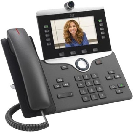 Cisco 8865NR IP Phone - Refurbished - Corded - Corded - Wall Mountable, Desktop - Charcoal - 5 x Total Line - VoIP - Enhanced User Connect License, Unified Communications Manager. - 2 x Network (RJ-45