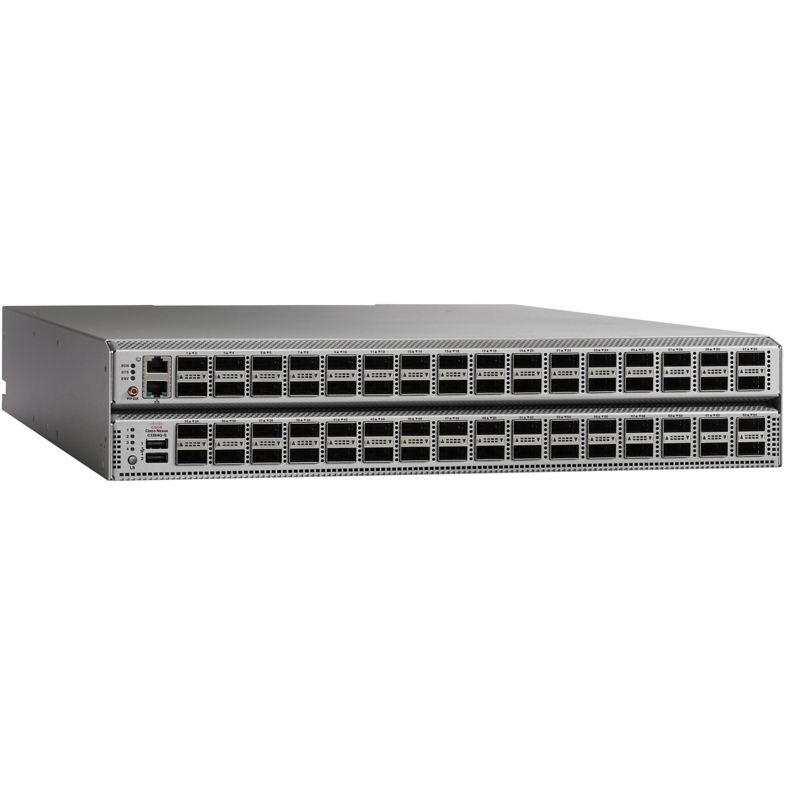 Cisco Nexus 3264Q Switch with 64 ports of QSFP - Manageable - 40 Gigabit Ethernet - 40GBase-X - Refurbished - 3 Layer Supported - Modular - Optical Fiber - 2U - Rack-mountable