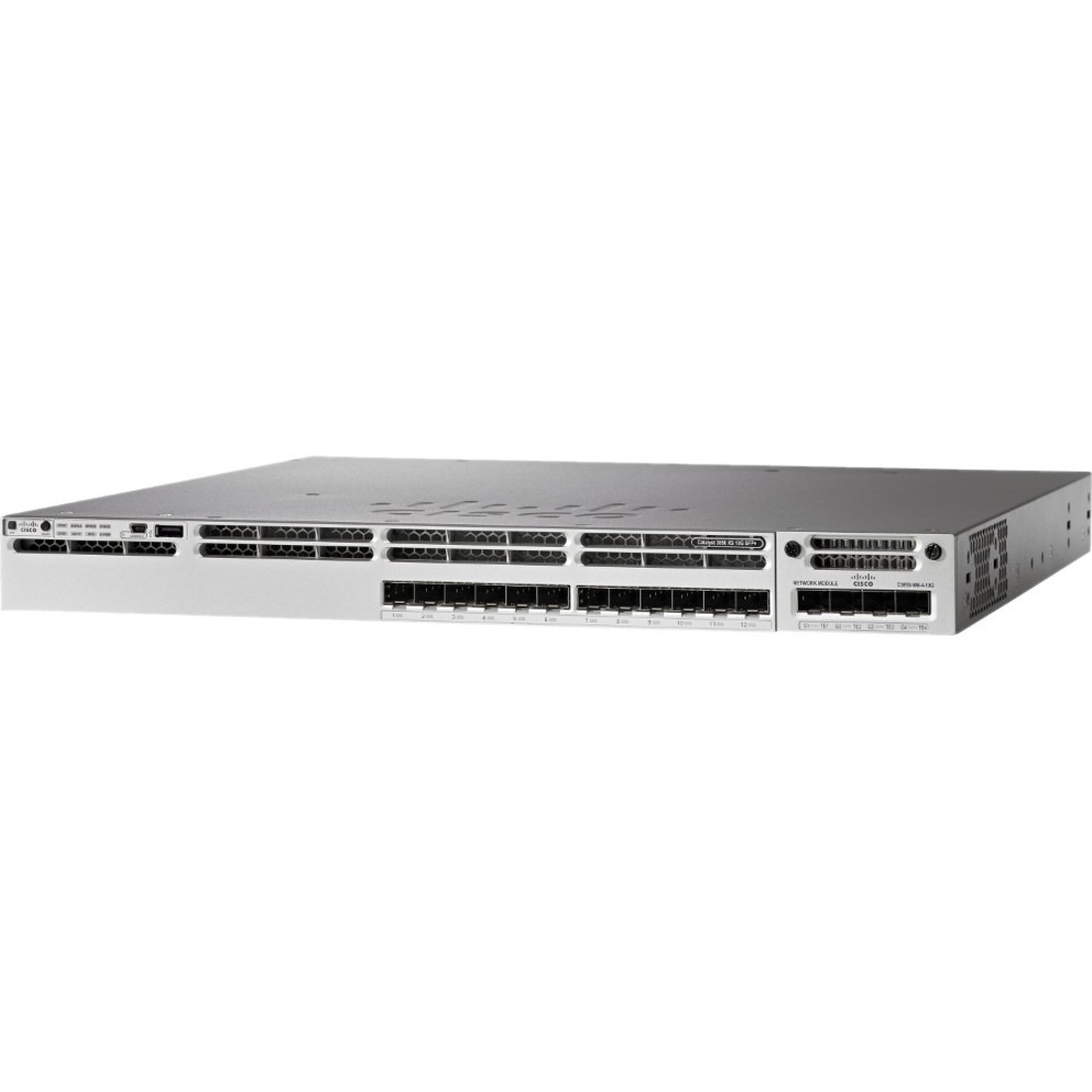 Cisco Catalyst 3850-16XS-S Ethernet Switch - Manageable - 10 Gigabit Ethernet - 10GBase-X - Refurbished - 3 Layer Supported - Modular - 350 W Power Consumption - Optical Fiber - 1U - Rack-mountable