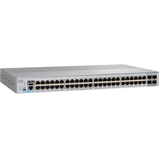 Cisco Catalyst WS-C2960L-48PS-LL Ethernet Switch - 48 Ports - Manageable - Gigabit Ethernet - 10/100/1000Base-T, 1000Base-X - Refurbished - 4 Layer Supported - Modular - 4 SFP Slots - 480 W Power Cons