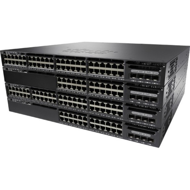 Cisco Catalyst 3650-48FQM-S Switch - 48 Ports - Manageable - Gigabit Ethernet, 10 Gigabit Ethernet - 10/100/1000Base-TX, 10GBase-X - Refurbished - 4 Layer Supported - Modular - 975 W Power Consumption