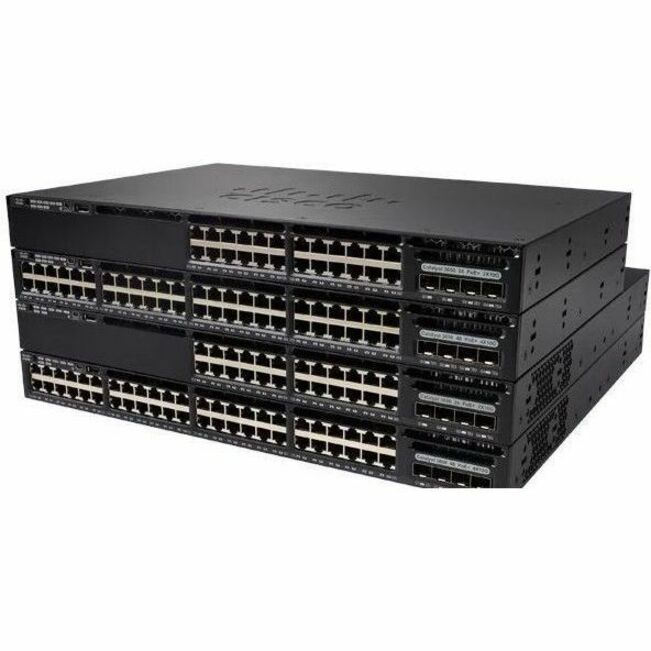 Cisco Catalyst 3650-12X48UZ-E Switch - 48 Ports - Manageable - 40 Gigabit Ethernet, Gigabit Ethernet, 10 Gigabit Ethernet - 1000Base-T, 40GBase-X, 10GBase-T - Refurbished - 3 Layer Supported - Modular