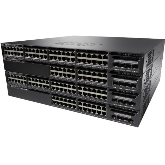 Cisco Catalyst C3650-12X48FD-L Layer 3 Switch - 48 Ports - Manageable - 10 Gigabit Ethernet, Gigabit Ethernet - 10GBase-T, 10GBase-X, 10/100/1000Base-TX - Refurbished - 3 Layer Supported - Modular - O