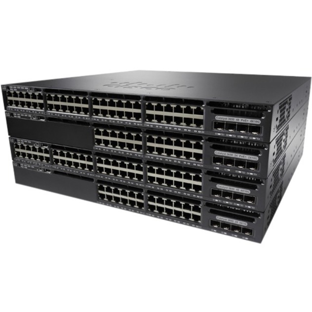 Cisco Catalyst 3650-8X24UQ-S Switch - 24 Ports - Manageable - Gigabit Ethernet, 10 Gigabit Ethernet - 1000Base-T, 10GBase-X, 10GBase-T - Refurbished - 3 Layer Supported - Modular - Twisted Pair, Optic