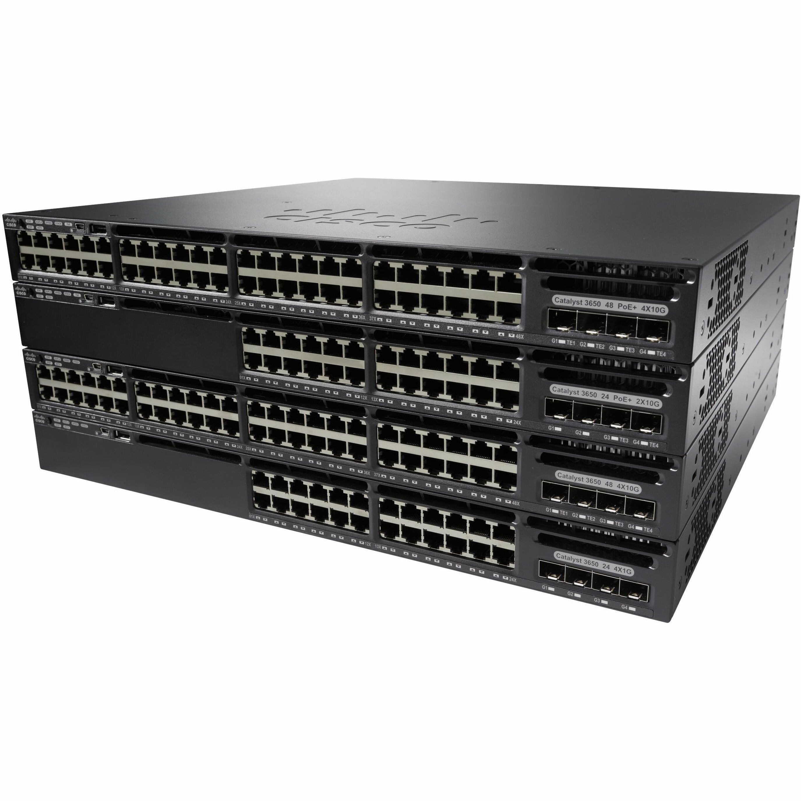 Cisco Catalyst C3650-12X48FD-S Layer 3 Switch - 48 Ports - Manageable - 10 Gigabit Ethernet, Gigabit Ethernet - 10GBase-T, 10GBase-X, 10/100/1000Base-TX - Refurbished - 3 Layer Supported - Modular - O