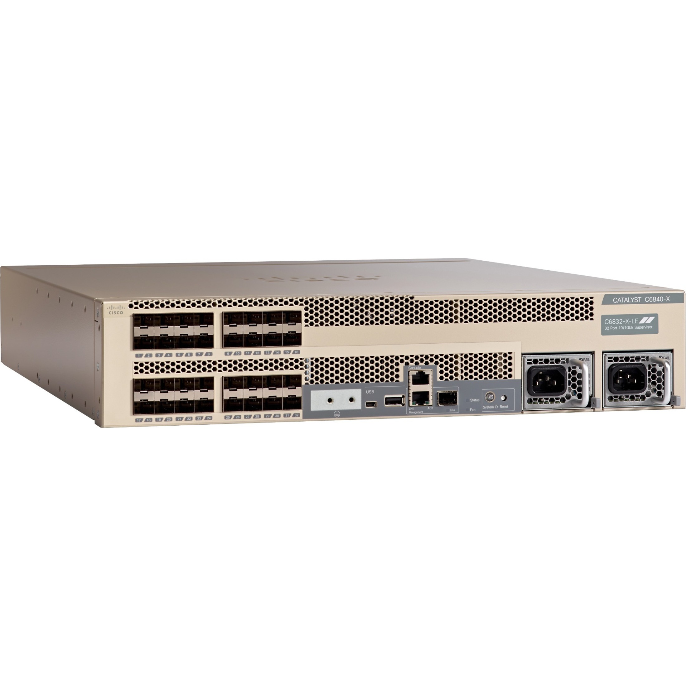 Cisco Catalyst 6832-X-Chassis (Standard Tables) - Manageable - 10 Gigabit Ethernet, 40 Gigabit Ethernet - 10GBase-X, 40GBase-X - Refurbished - 3 Layer Supported - Modular - Optical Fiber - 2U - Rack-m
