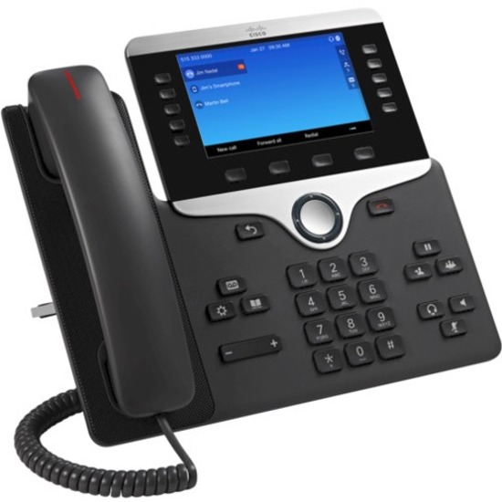 Cisco 8851 IP Phone - Refurbished - Corded - Corded - Wall Mountable, Desktop - VoIP - Unified Communications Manager, Unified Communications Manager Express, User Connect License - 2 x Network (RJ-45