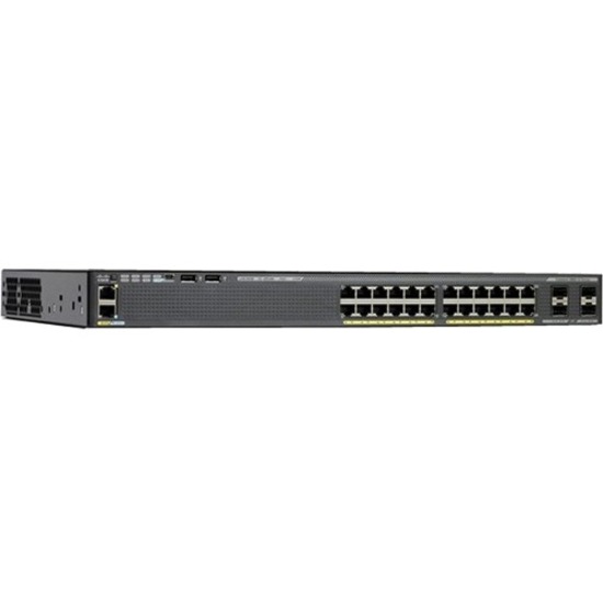 Cisco Catalyst 2960X-24PS-L Ethernet Switch - 24 Ports - Manageable - Gigabit Ethernet - 10/100/1000Base-T - Refurbished - 2 Layer Supported - 4 SFP Slots - 490 W Power Consumption - 1U - Rack-mountab