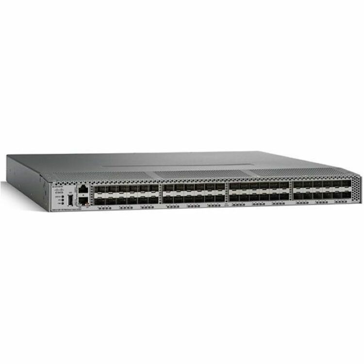 Cisco MDS 9148S Fibre Channel Switch - 48 Ports - 16 Gbit/s - 48 Fiber Channel Ports - Gigabit Ethernet - 48 x Total Expansion Slots - SFP+ - 48 x SFP+ Slots - Manageable - Rack-mountable - 1U - Redun