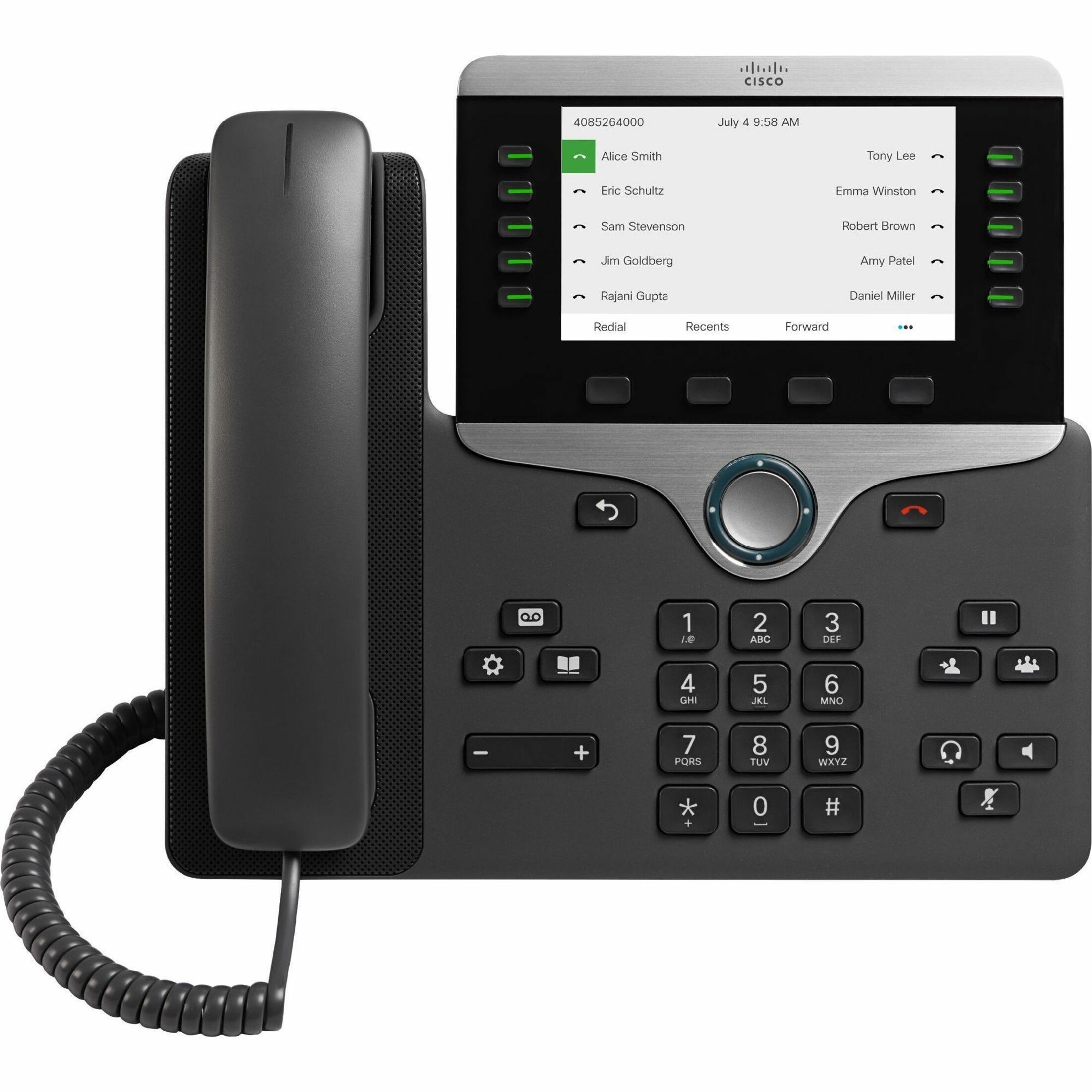 Cisco 8841 IP Phone - Corded - Corded/Cordless - Bluetooth, Wi-Fi - 5 x Total Line - VoIPNetwork (RJ-45)