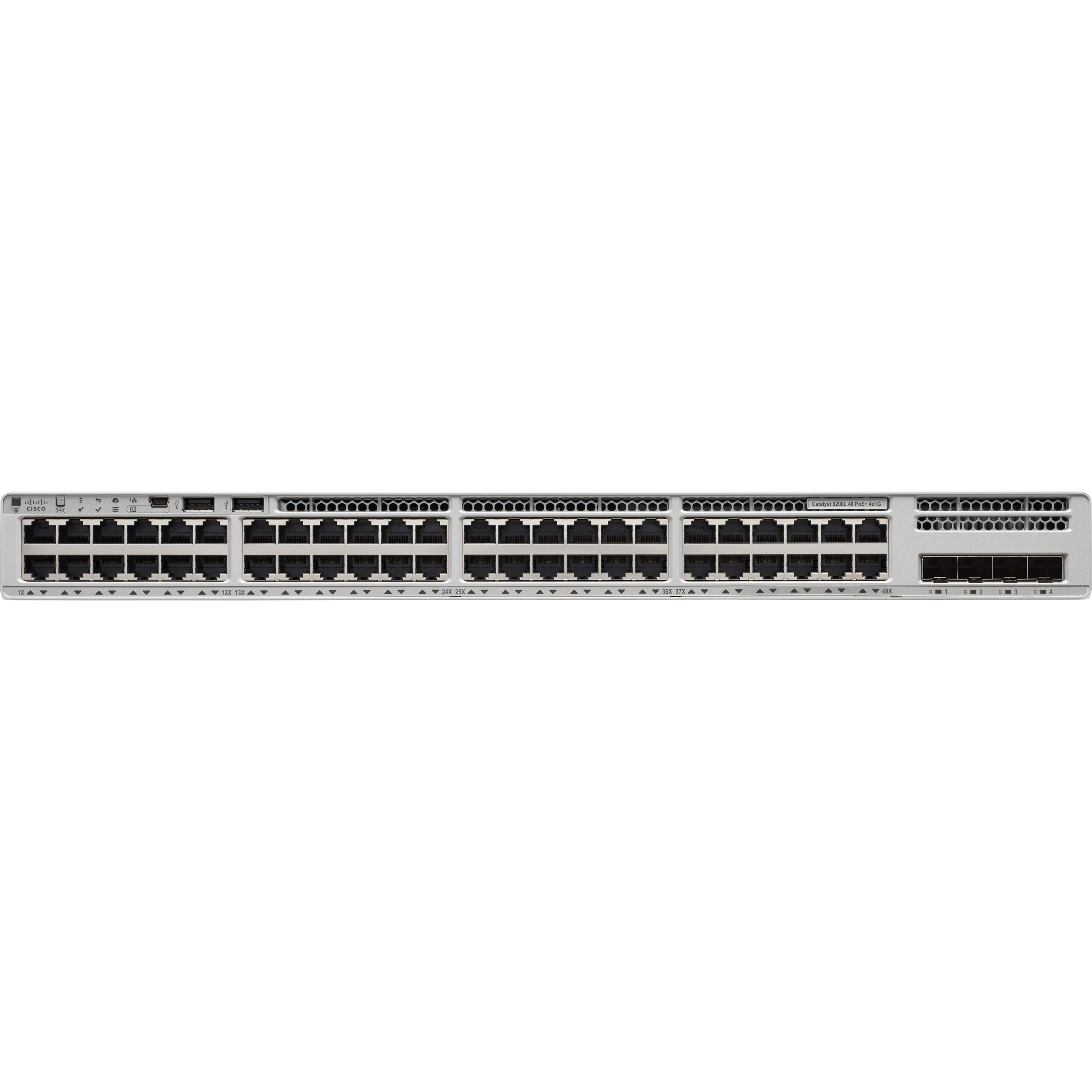 Cisco Catalyst 9200 C9200L-48P-4G Layer 3 Switch - 48 Ports - Manageable - Gigabit Ethernet - 10/100/1000Base-T, 1000Base-X - 3 Layer Supported - Modular - 4 SFP Slots - 1440 W PoE Budget - Twisted Pa