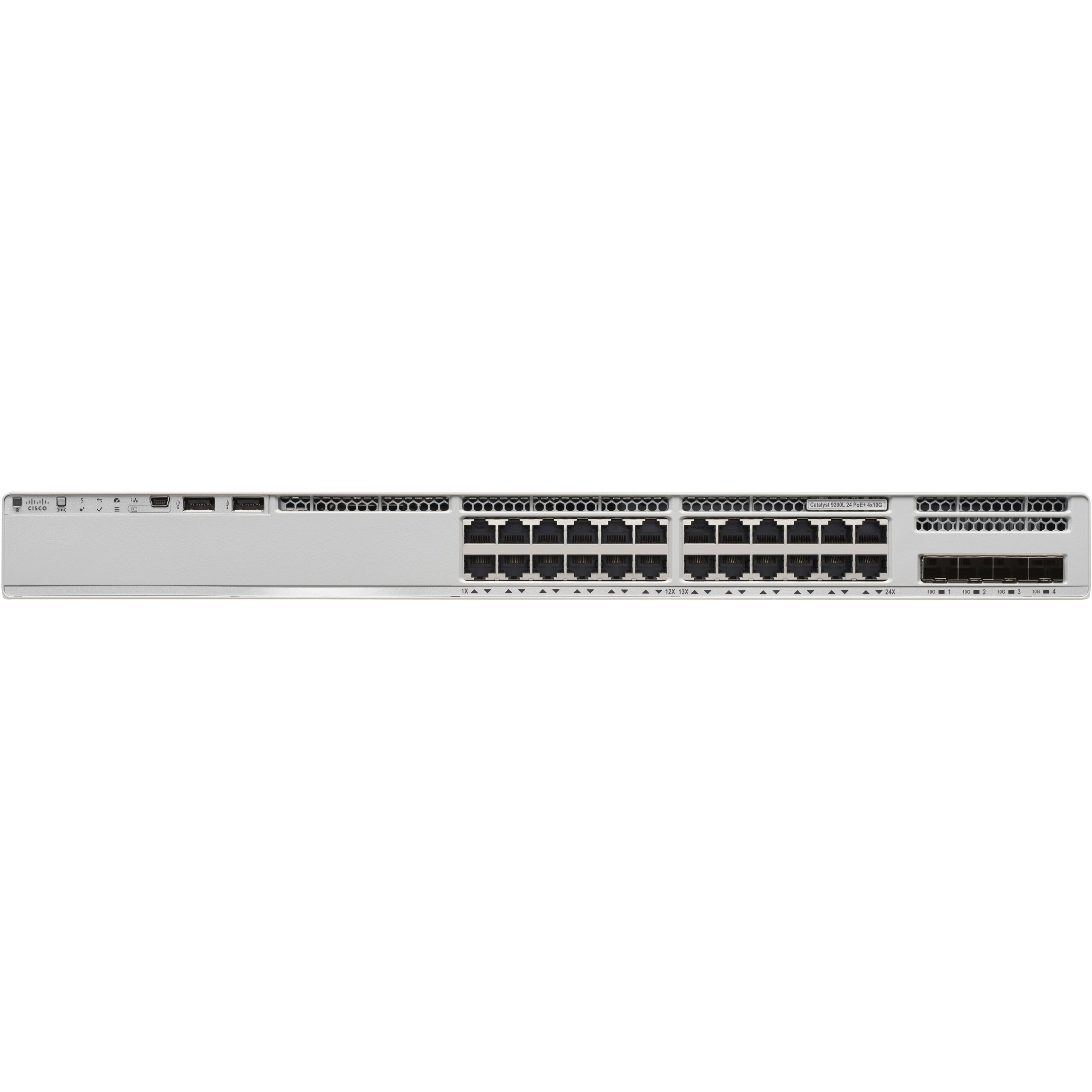 Cisco Catalyst 9200 C9200L-24P-4X Layer 3 Switch - 24 Ports - Manageable - Gigabit Ethernet, 10 Gigabit Ethernet - 10/100/1000Base-T, 10GBase-X - 3 Layer Supported - Modular - 740 W PoE Budget - Twist