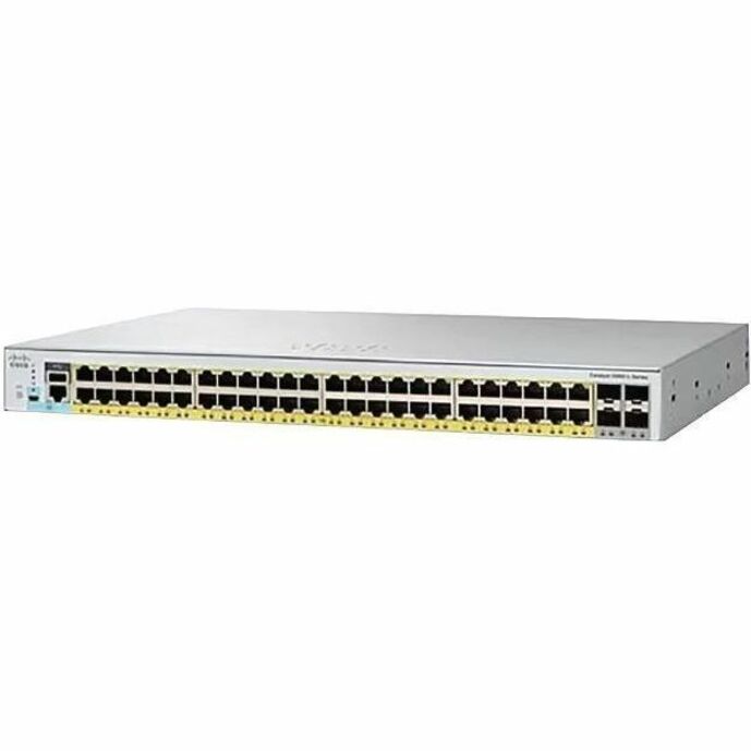 Cisco Catalyst WS-C2960L-24TQ-LL Ethernet Switch - 24 Ports - Manageable - Gigabit Ethernet, 10 Gigabit Ethernet - 10/100/1000Base-T, 10GBase-X - Refurbished - 4 Layer Supported - Modular - 60 W Power