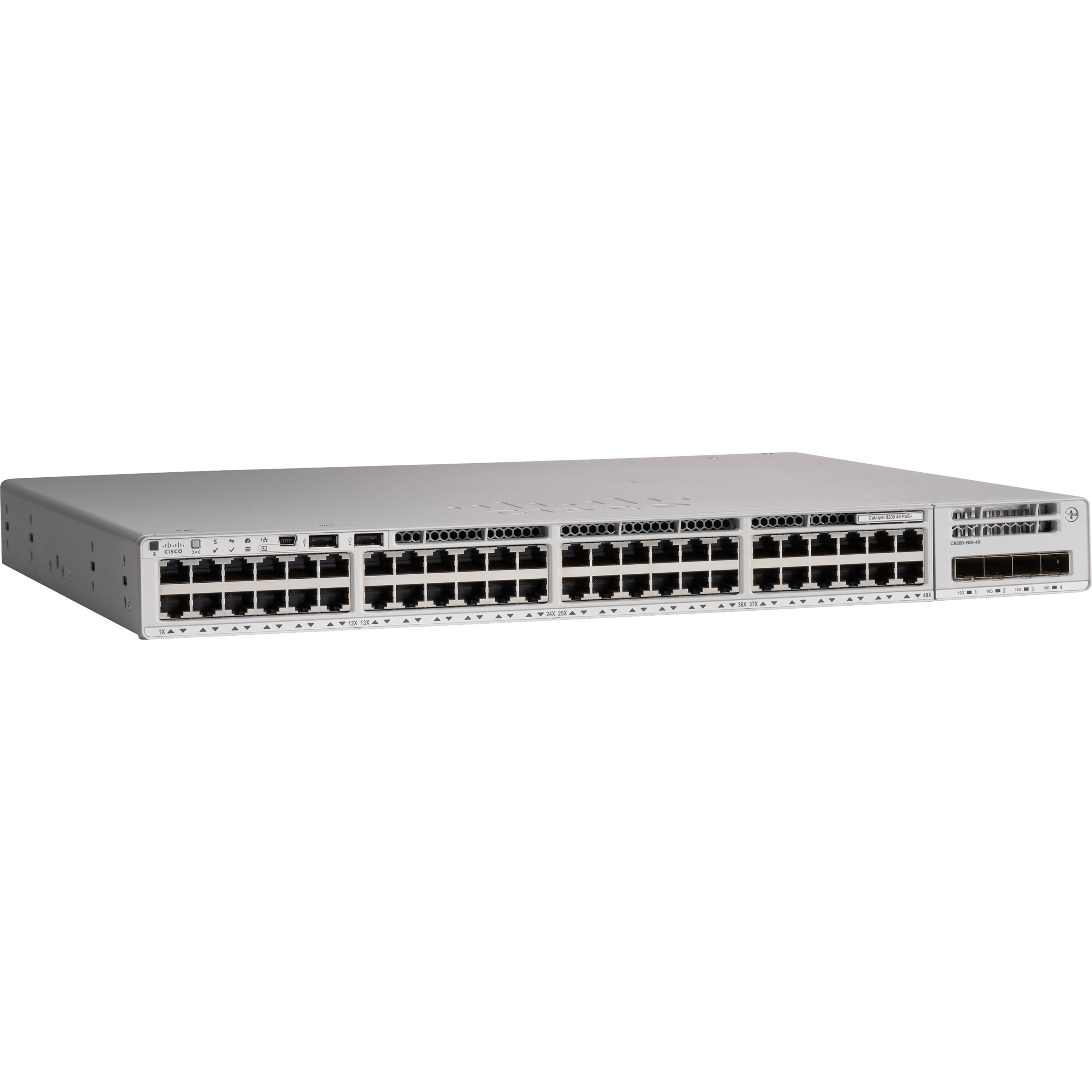 Cisco Catalyst C9200-48P Ethernet Switch - 48 Ports - Manageable - Gigabit Ethernet - 10/100/1000Base-T - 3 Layer Supported - Modular - 1000 W Power Consumption - 740 W PoE Budget - Twisted Pair - PoE