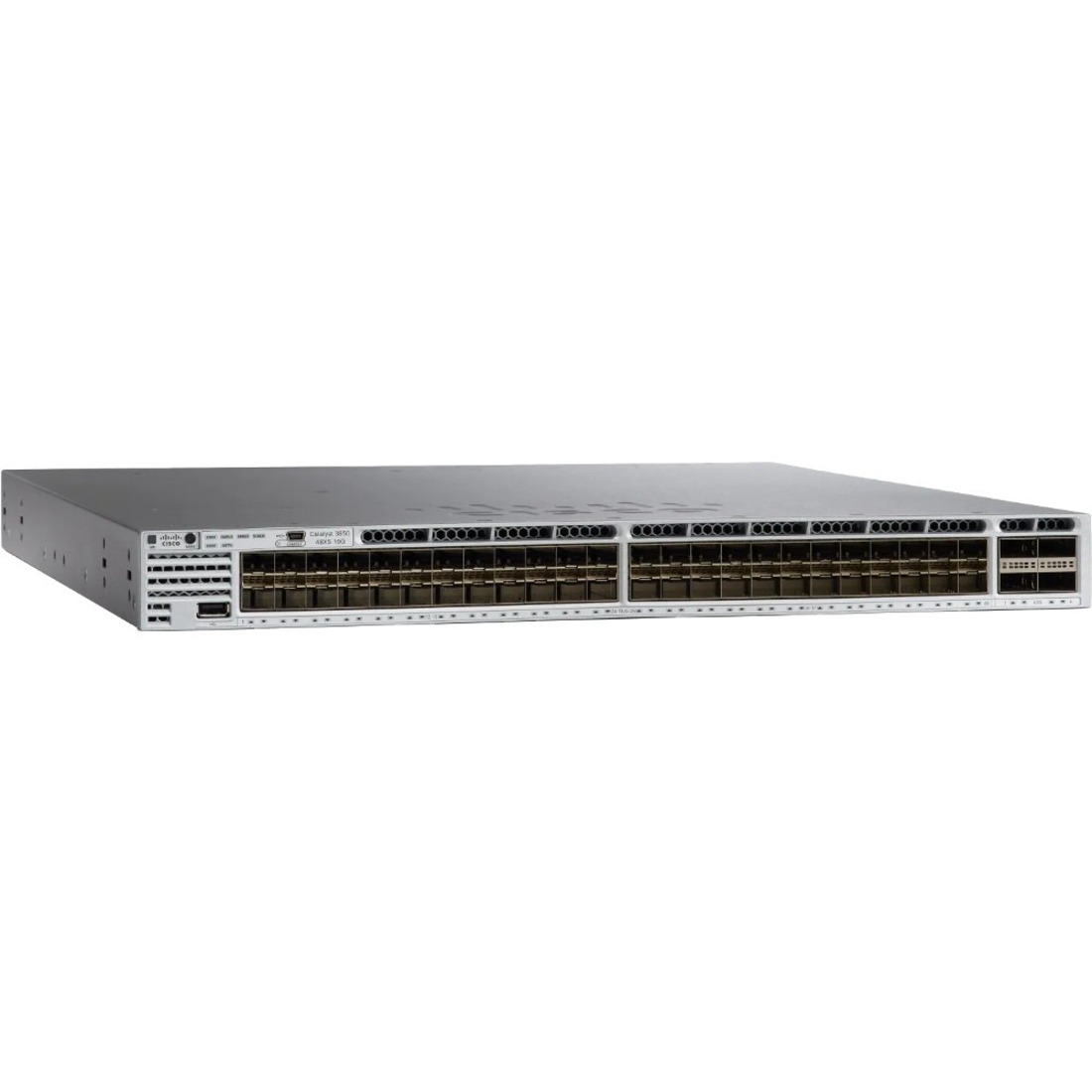 Cisco Catalyst 3850 48 Port 10G Fiber Switch IP Base - Manageable - 40 Gigabit Ethernet, 10 Gigabit Ethernet - 40GBase-X, 10GBase-X - Refurbished - 3 Layer Supported - Modular - 750 W Power Consumptio