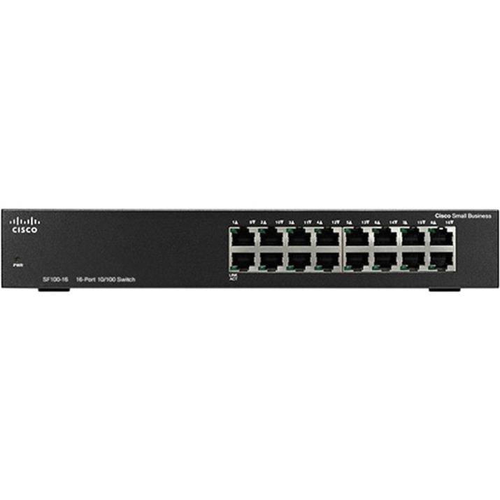 Cisco Unmanaged Rack-Mount Switch - 16 Ports - Fast Ethernet - 10/100Base-TX - Refurbished - 2 Layer Supported - Twisted Pair - Rack-mountable - Lifetime Limited Warranty